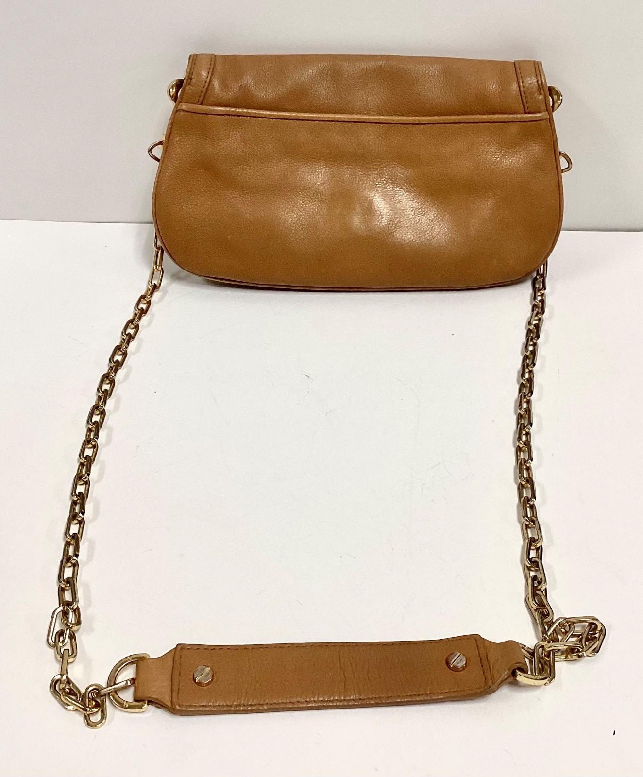 TORY BURCH Amanda Logo Clutch/Crossbody Tan/Brown Leather Bag