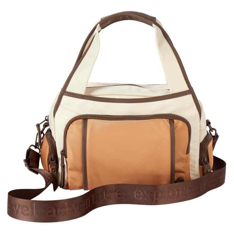 Samantha Brown ToGo Travel Hobo Bag w/Removable Crossbody Strap Taupe Colorblock