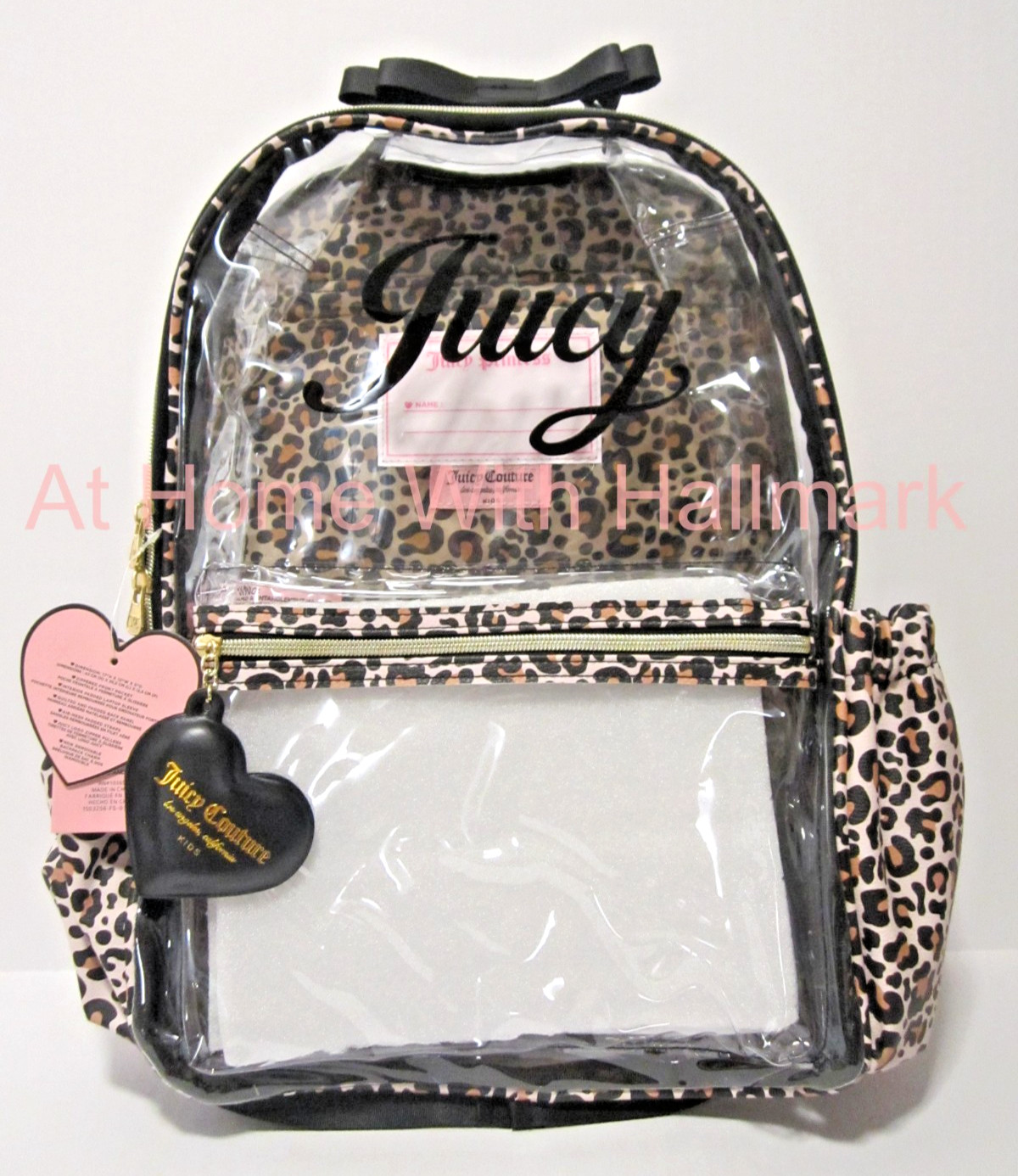 Juicy Couture Clear Leopard Print Backpack Full Size NWT