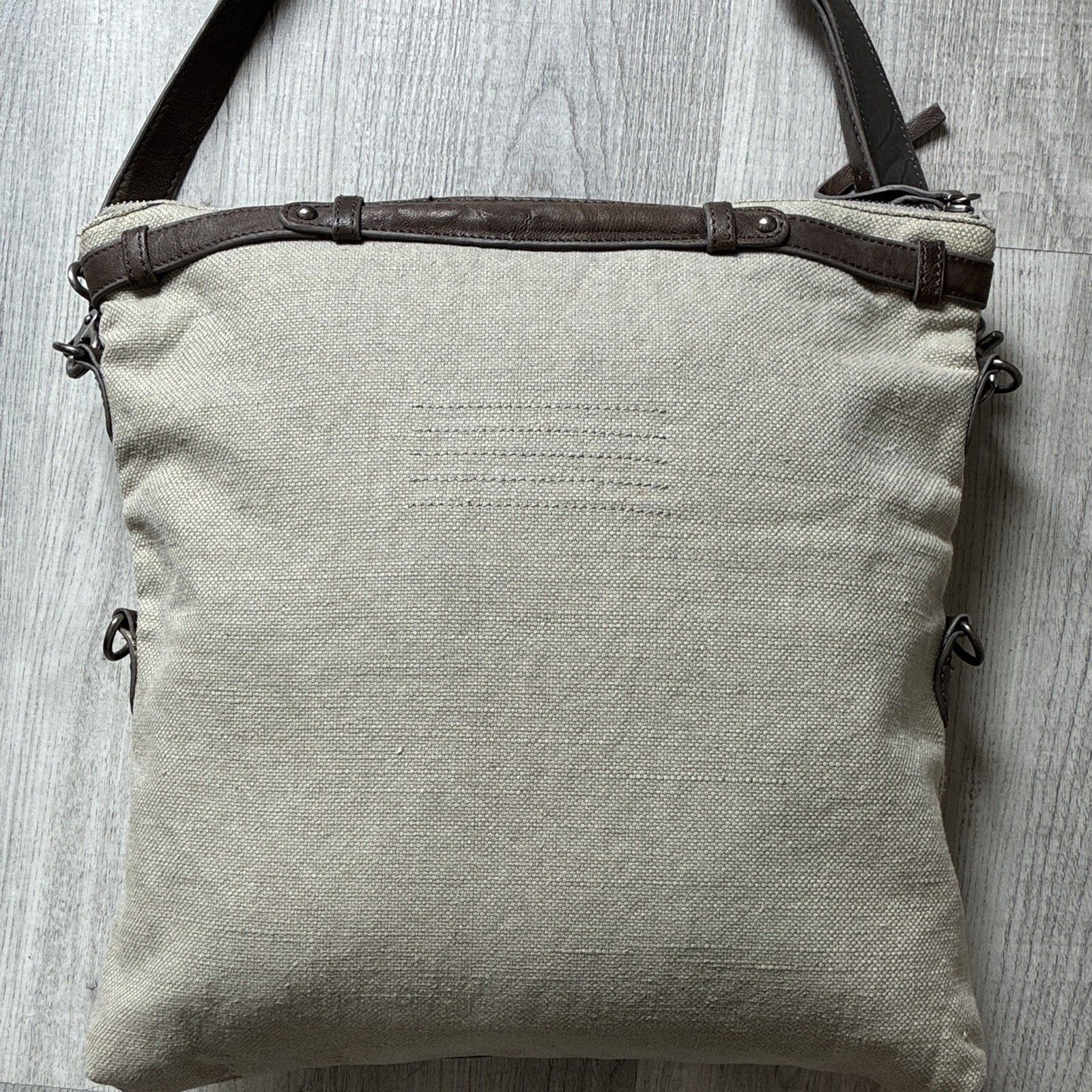 Joe’s Jeans Beige/Brown Colorblock Crossbody Bag Zip Adjustable Strap Pockets