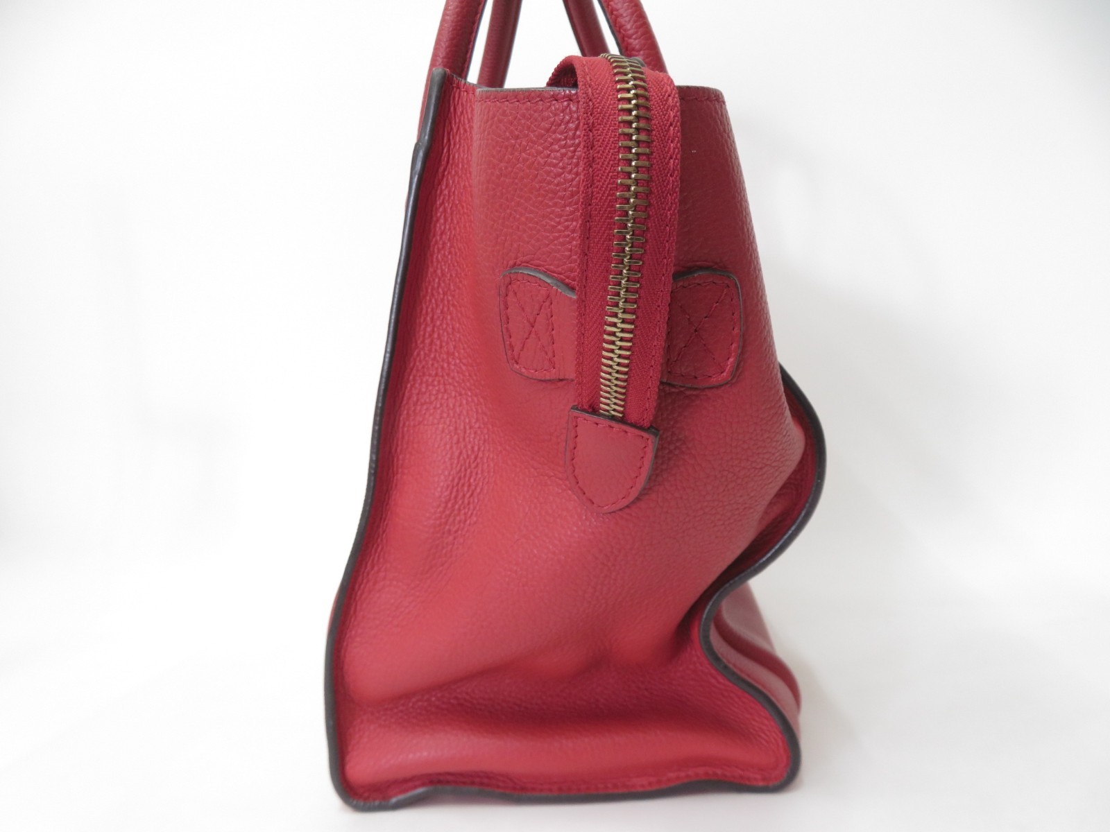 Authentic CELINE Luggage Mini Shopper Leather Hand Bag I#52909
