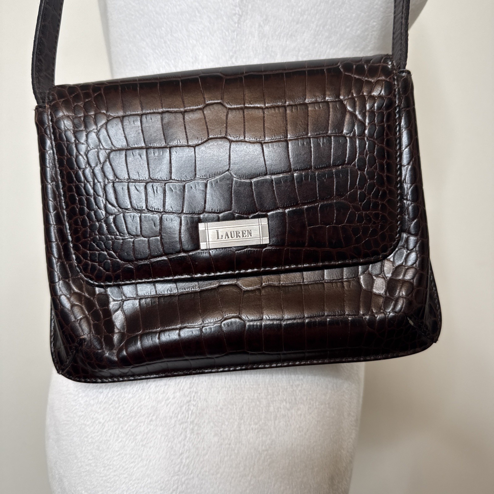 Vintage 90s Y2k Mini Shoulder Bag Croc Preppy Quiet Luxury Old Money Going Out