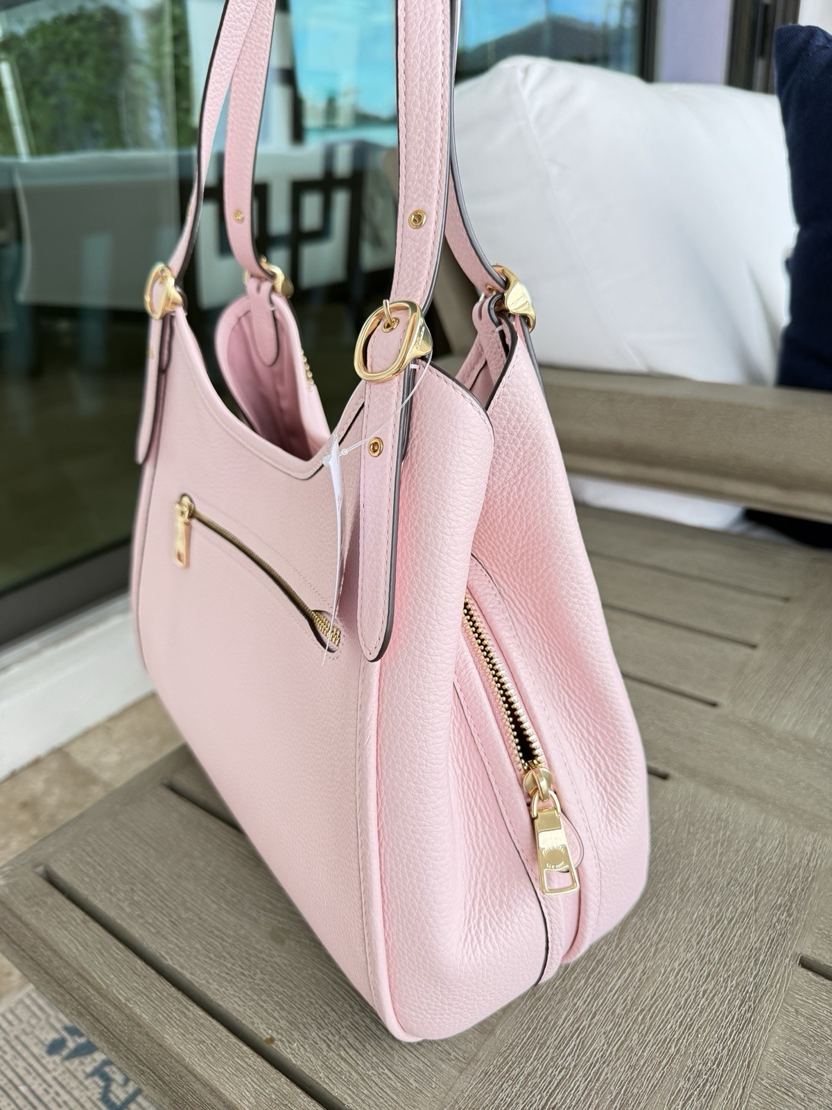 Coach Erin Shoulder Bag Refined pebble Leather CAQ86 Soft Pink NWT