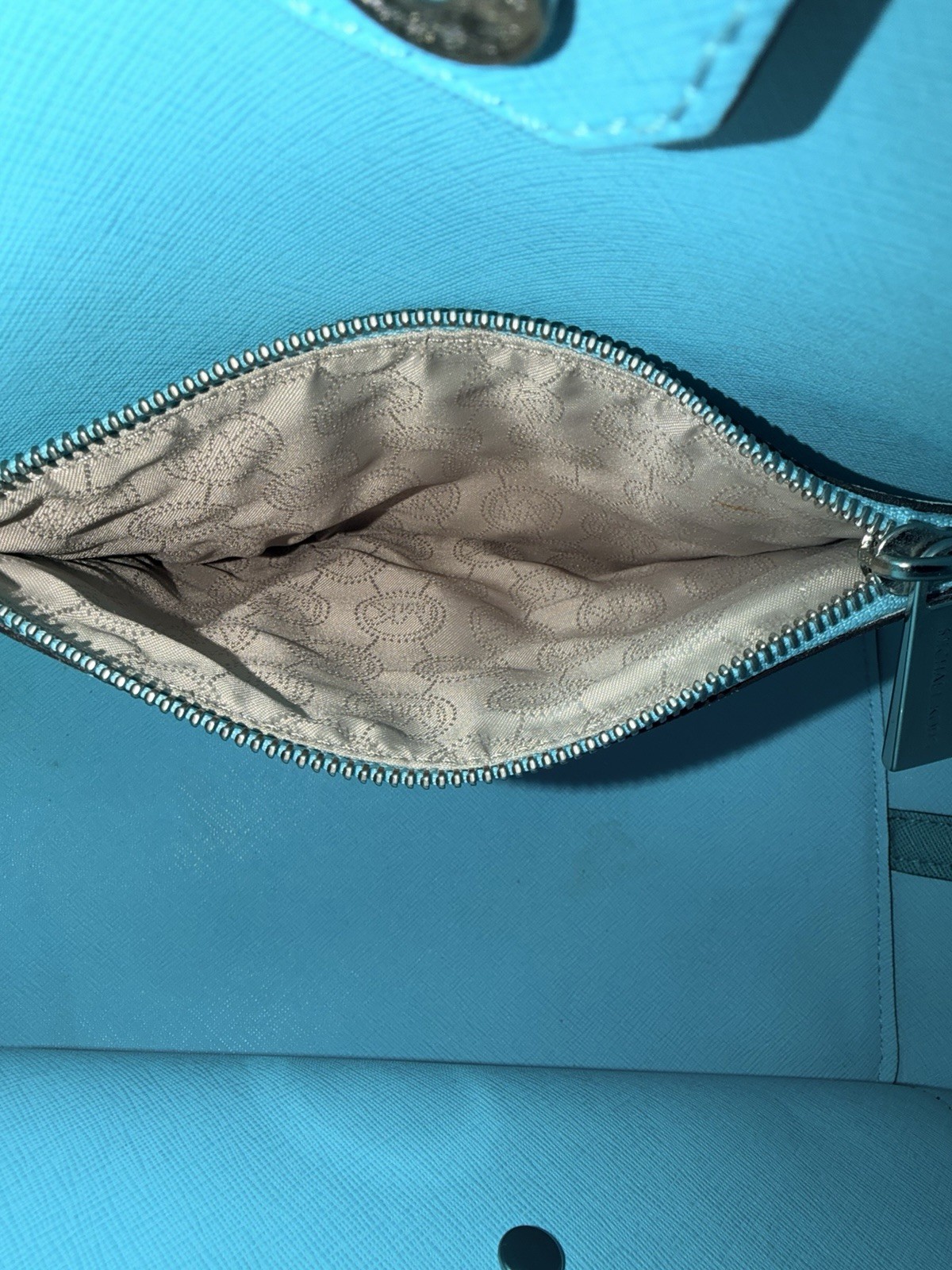 Michael Kors Jet Set Travel Saffiano Leather Tote Crossbody Bag Blue AV-1502