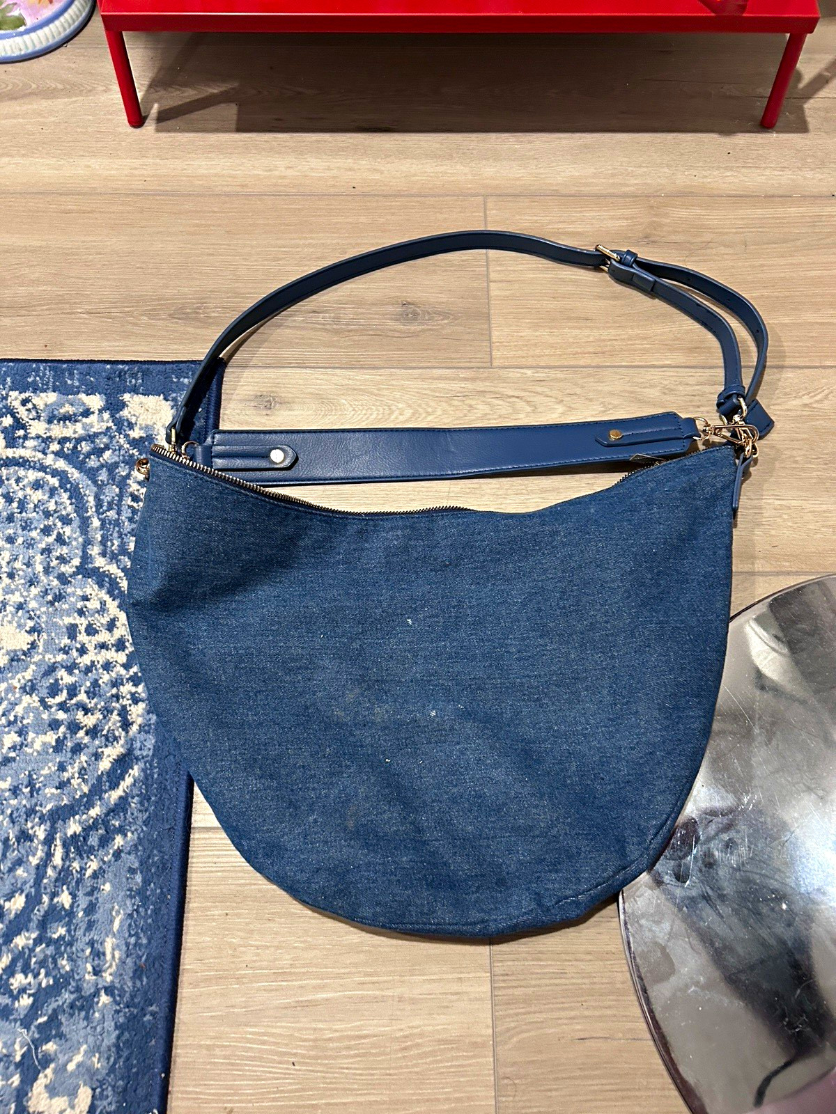 Mali + Lili Anthropologie Denim Crescent Shoulder Bag