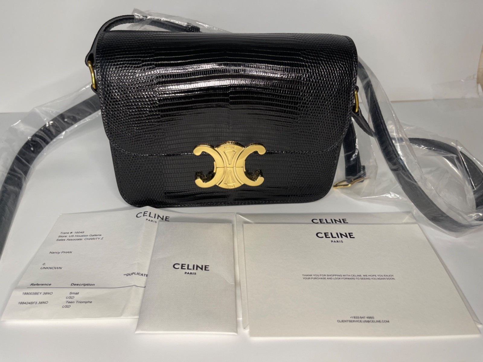 CELINE * TEEN TRIOMPHE BAG IN LIZARD.