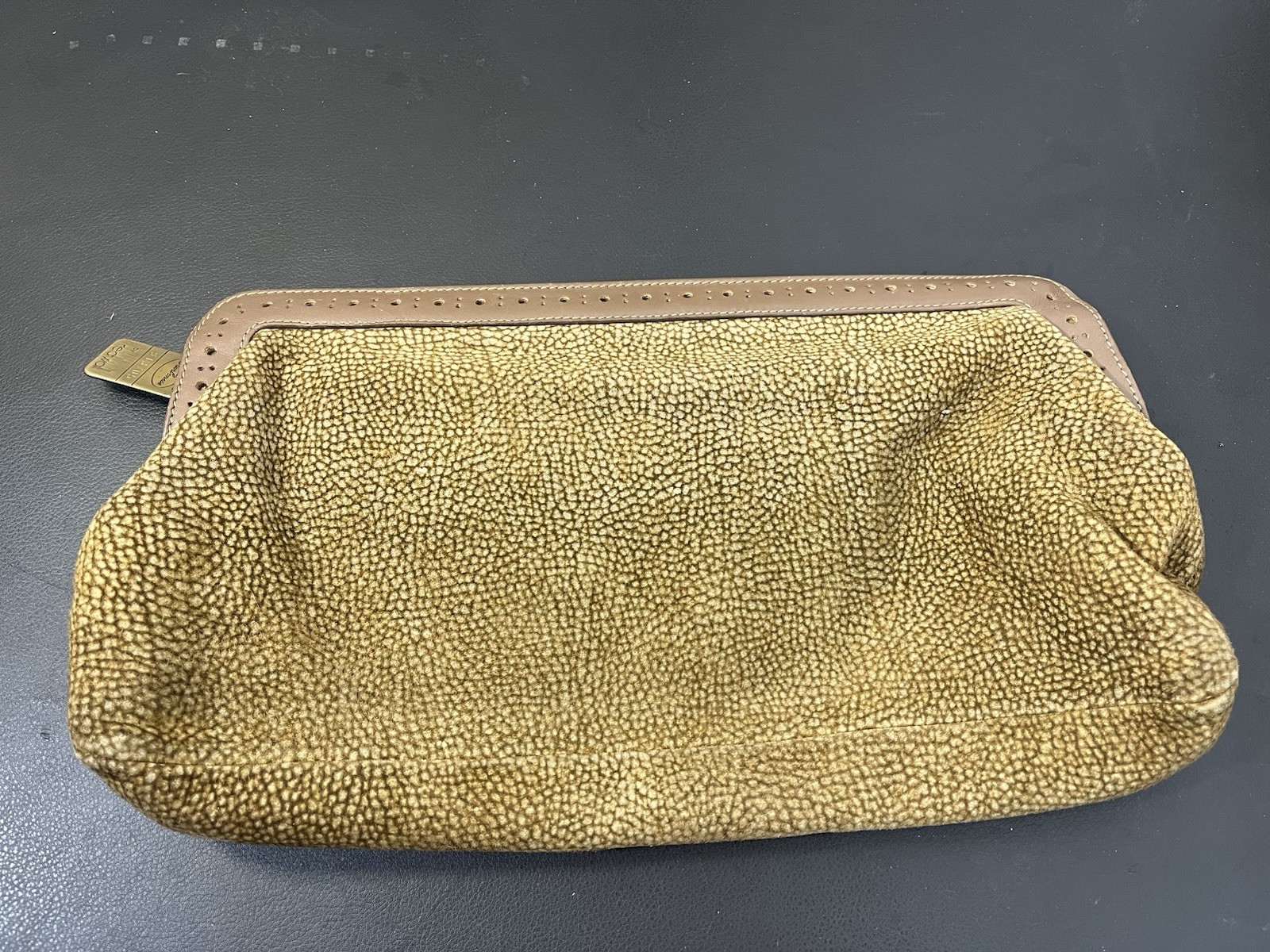 BORBONESE REDWALL Women s fashion Large clutch SUEDE bag Model number 913705