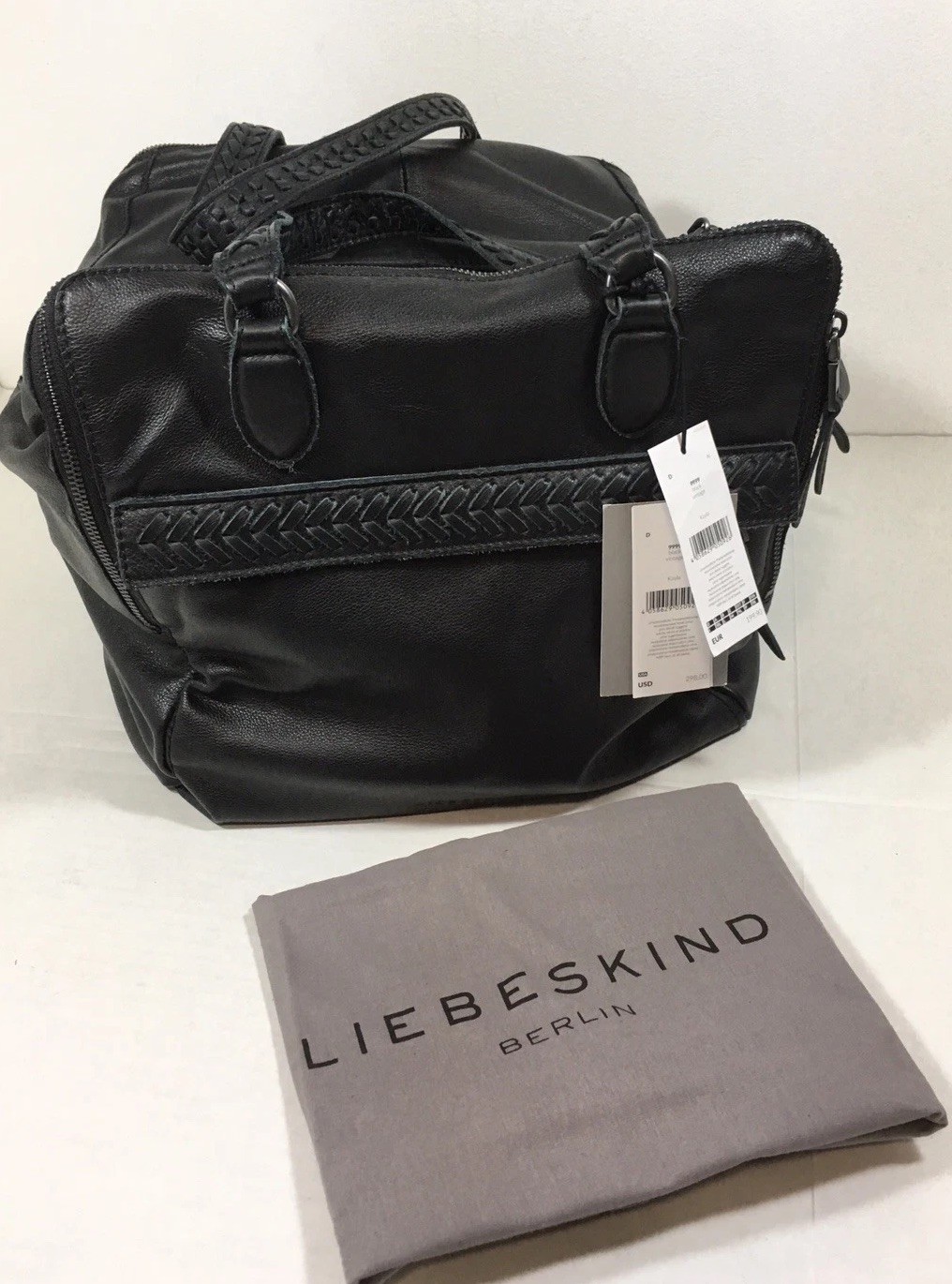 Liebeskind Berlin KAYLA Leather Satchel Large Vintage Black $298