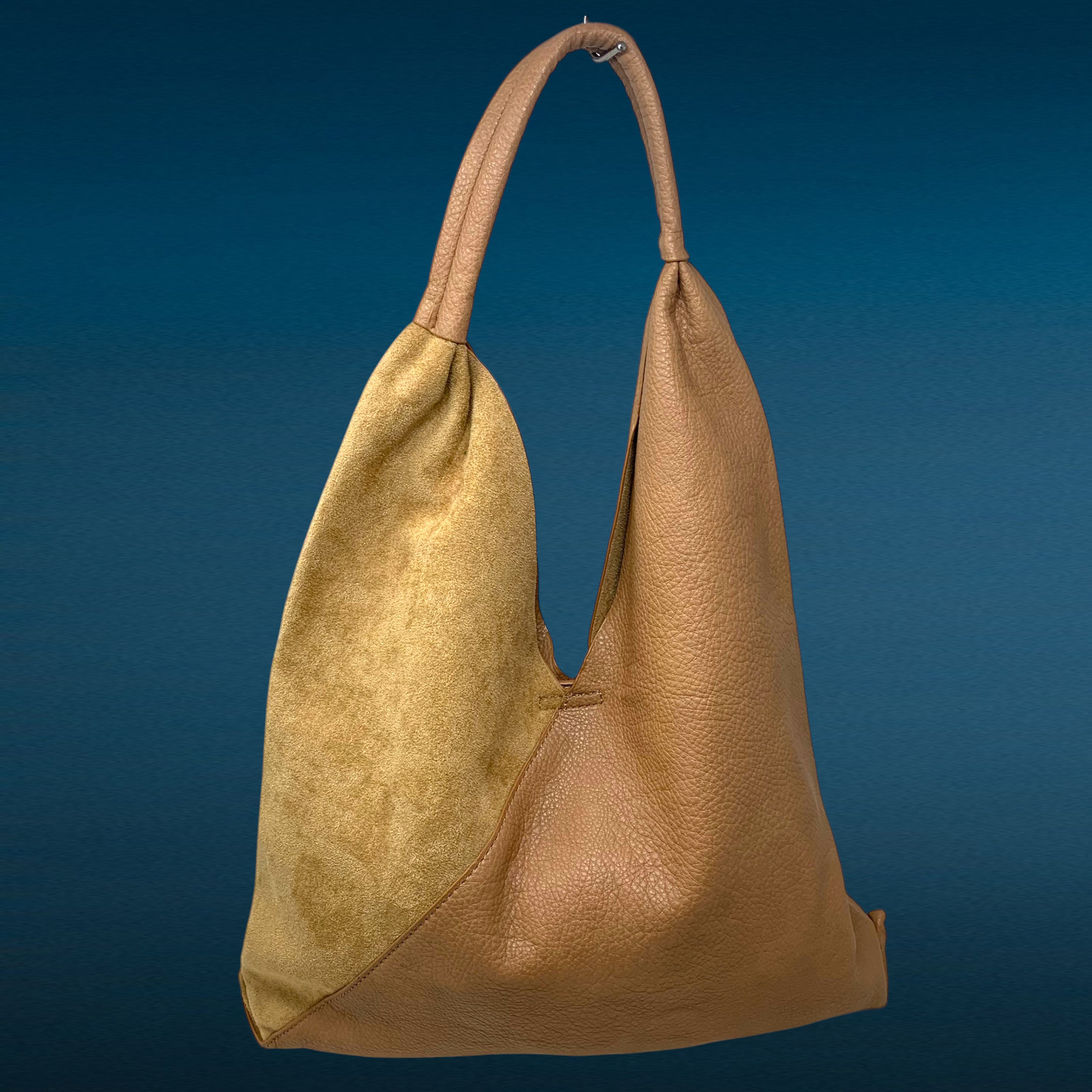 Shiraleah x Anthropologie Arden Hobo Bag Tan Vegan Leather Suede Slouchy Minimal