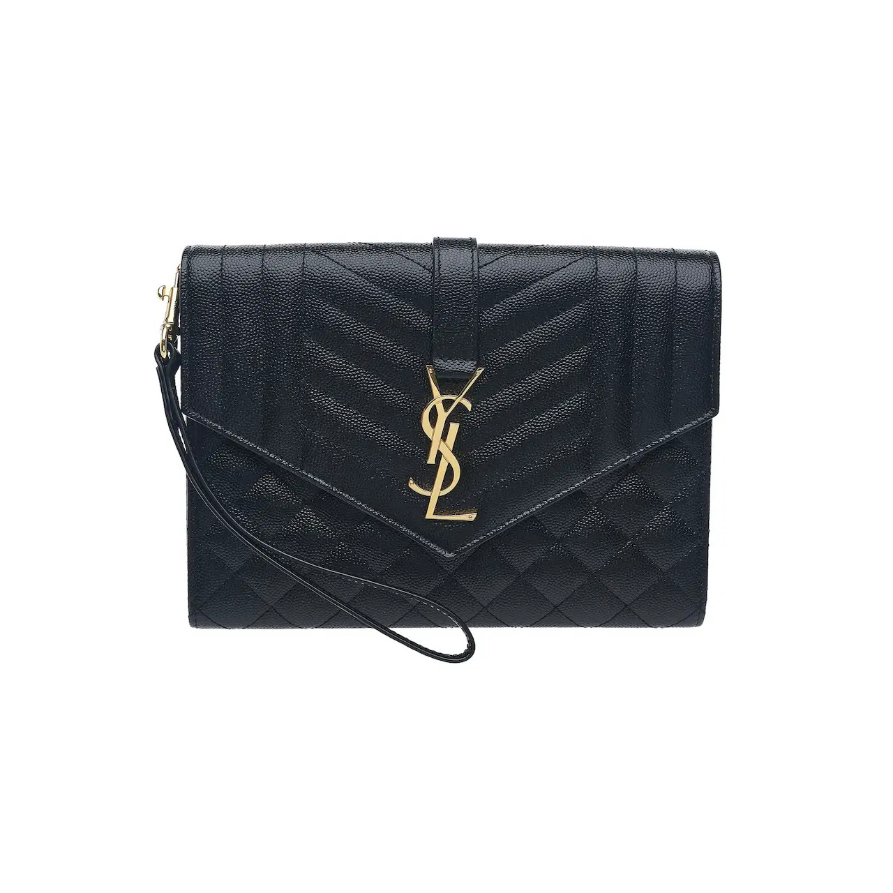 Saint Laurent Envelope Flap Pouch, Black 651030