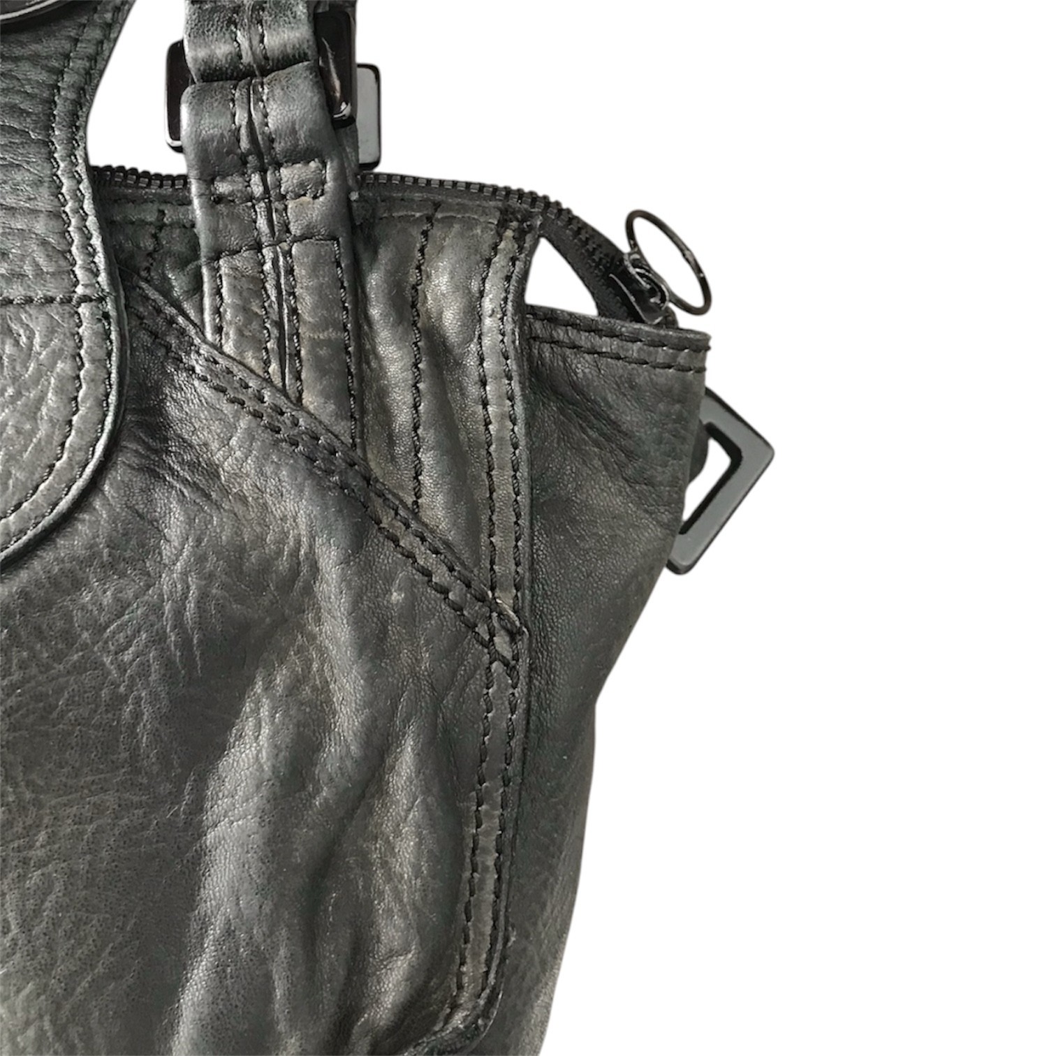 DIESEL Vintage Leather Handbag Industrial Lock Grunge Moto Biker Avant Garde Y2K