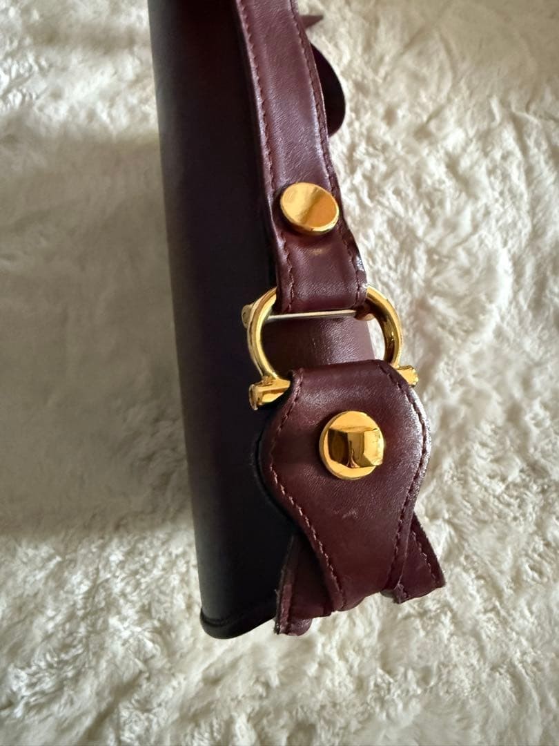 Cartier Leather Shoulder Bag Must Bordeaux Women France 129403