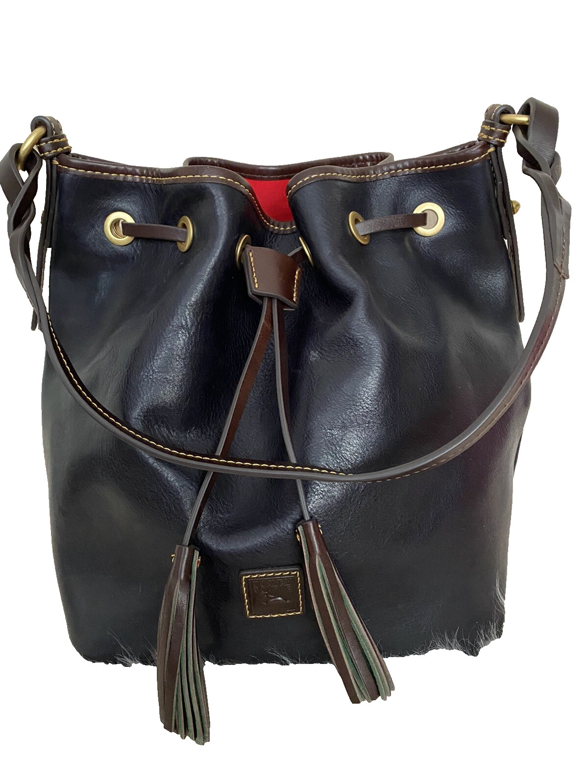 Dooney & Bourke Florentine Leather Tasha Drawstring Bag Navy color bag A395743
