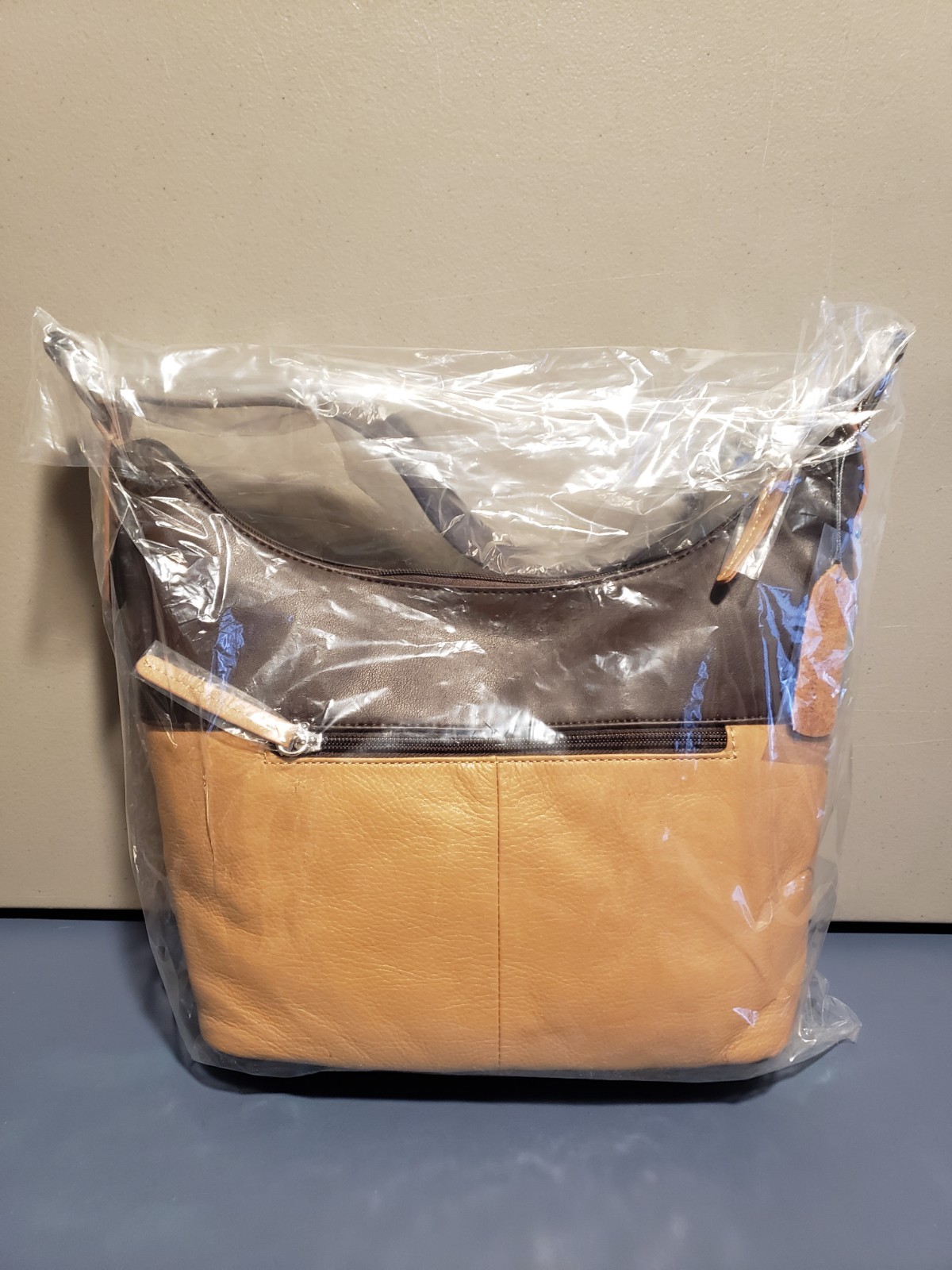 Aurielle Leather Purse Women Shoulder Bag Nut/Brown Brand New In Plastic w/ Tags