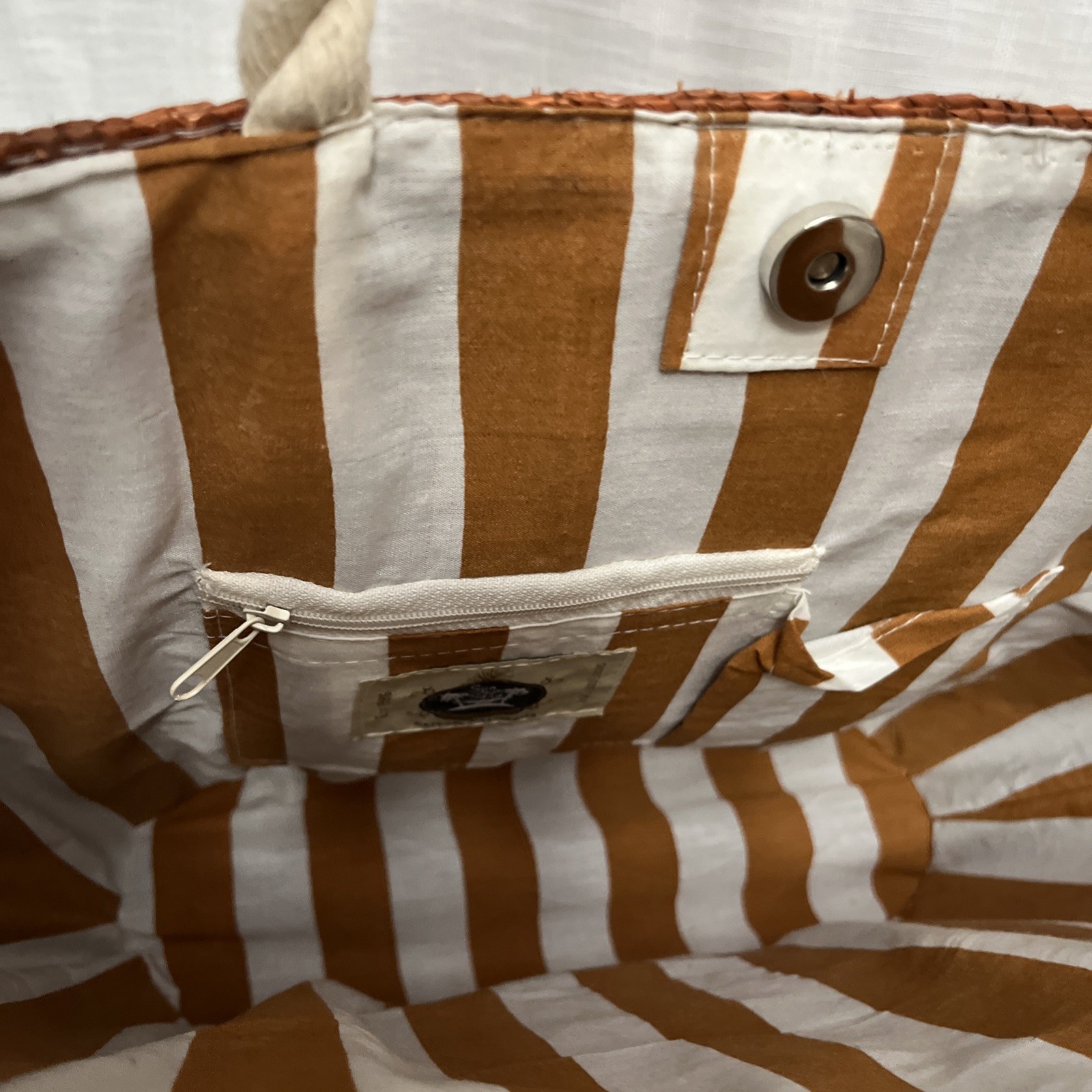 Sun & Sand Tote Handbag New With Tag 2007 Coral Color With Rope Handles