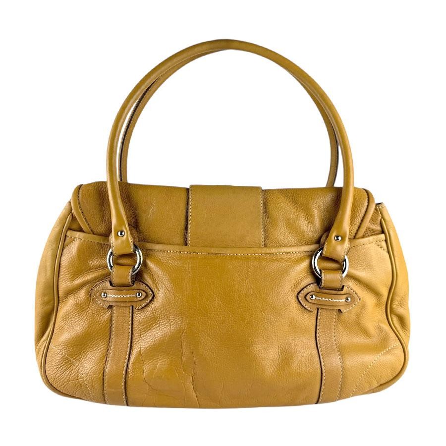 CHRISTIAN DIOR Bag: Leather Mustard Yellow W35H24D13cm w/o accessories;
