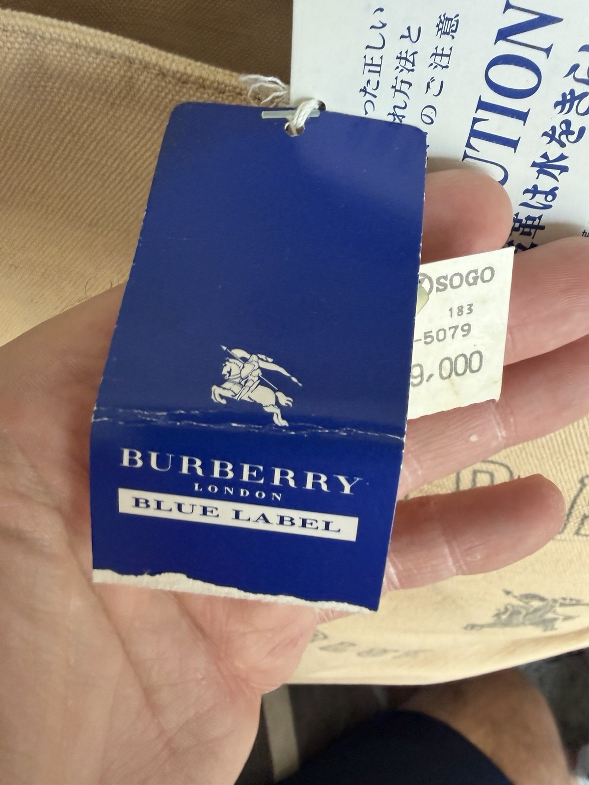 Burberry Blue Label Canvas Leather Tote Bag NWT Japan Exclusive Rare Authentic