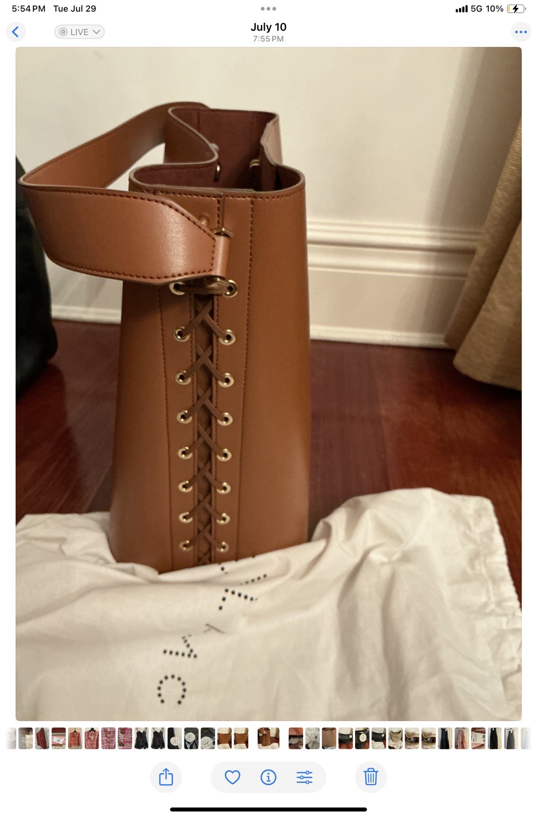 Stella McCartney Frayme Whipstitch Bucket Bag NWT Tan Brown $1990
