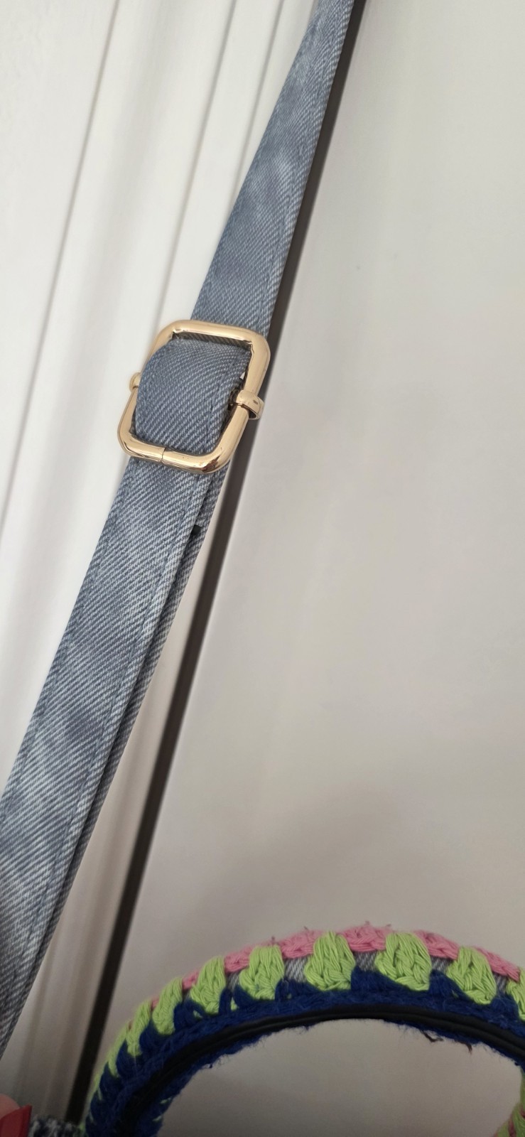 ALDO Women’ s Beachyx Sachel Denim Bag Purse, Travel Theme, Crochet, Worn Once!