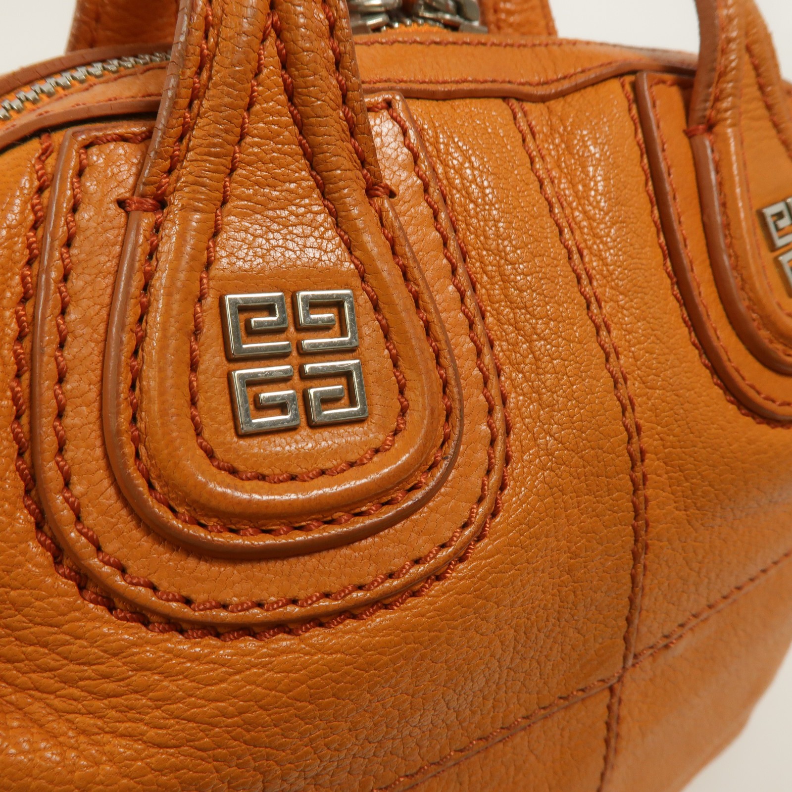 GIVENCHY SHW Nightingale 2 Way Shoulder Bag Calfskin Leather Orange