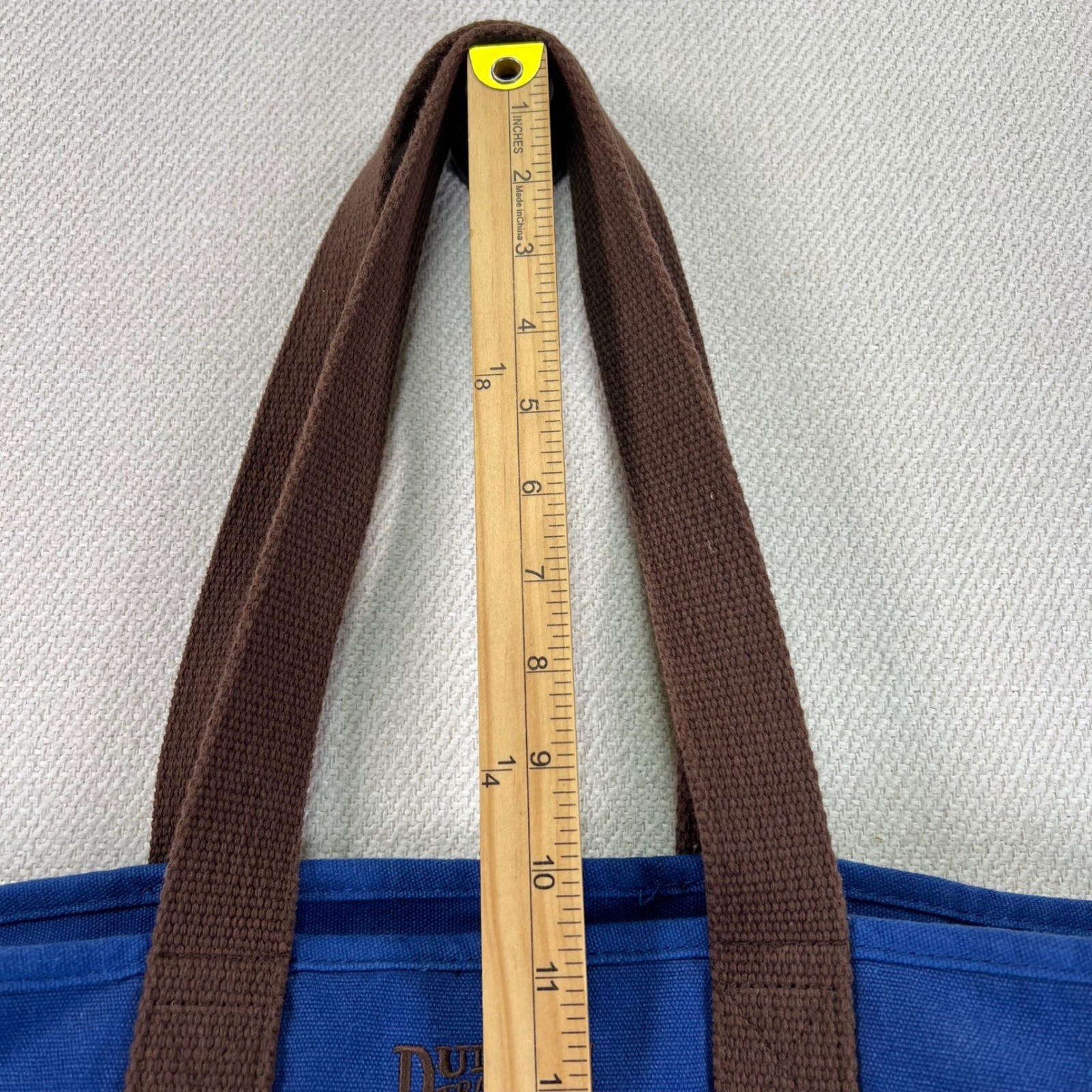 Duluth Trading Co Canvas Tote Bag Blue Brown Utility Workwear Carryall Organizer