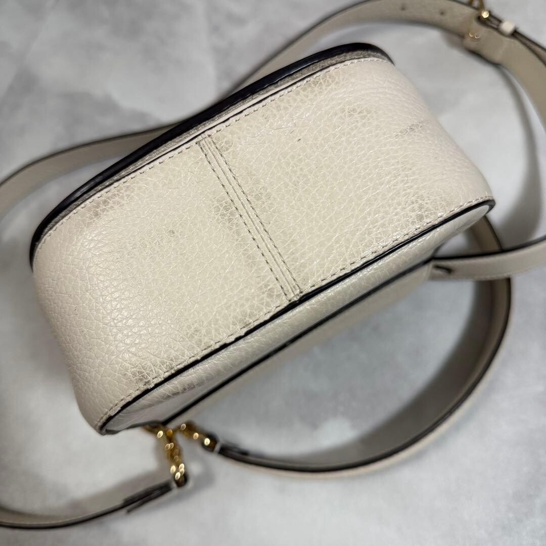 COACH Shoulder Bag C5685 Leather Chalk Auth Vintage From Japan