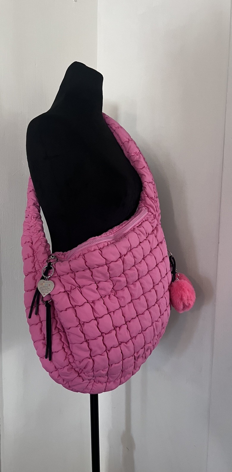 Quilted Carryall Tote Bag Hot Pink New No Tag