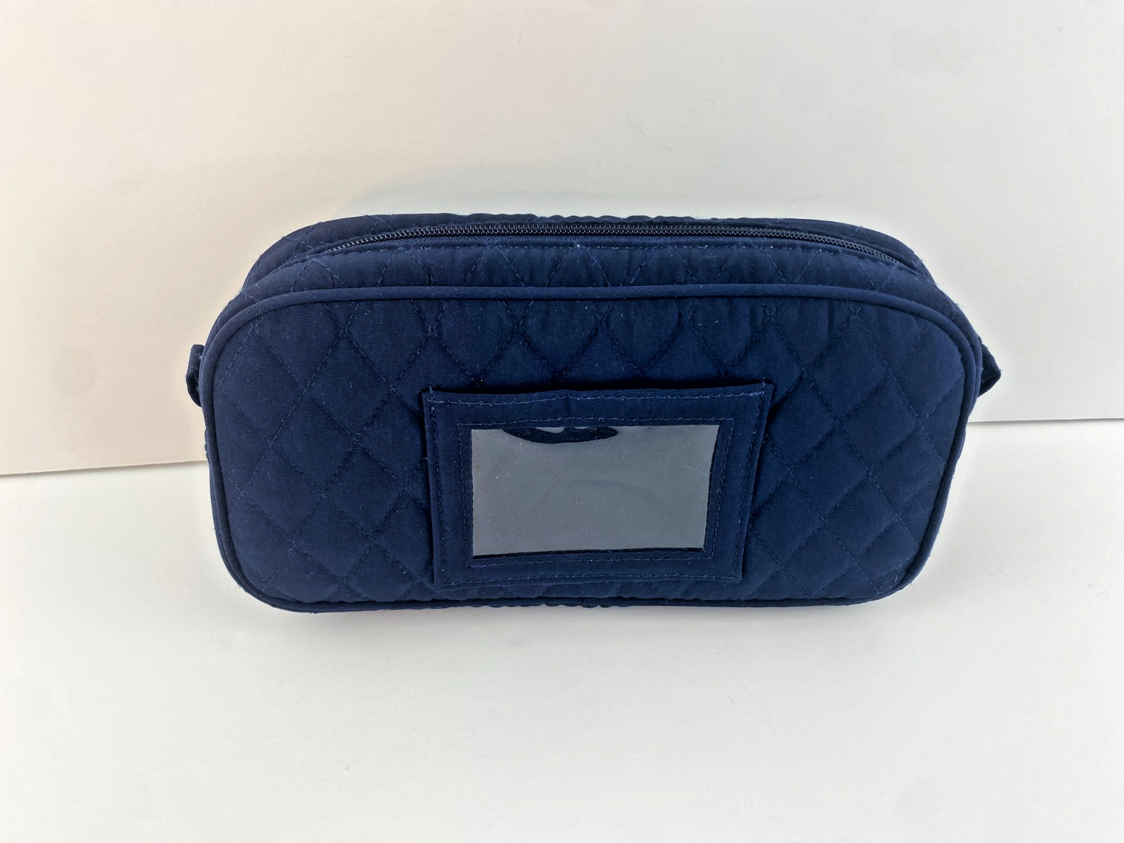 Vera Bradley Navy Blue Conch Style Bag with Clear ID Window, Cosmetic/Toiletry
