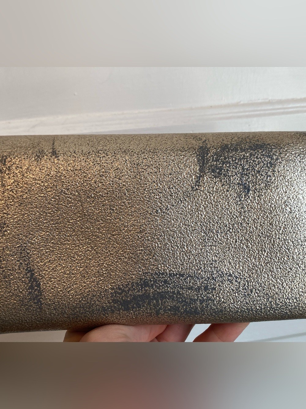 YSL Metallic Calfskin Cassandre Clutch Bag