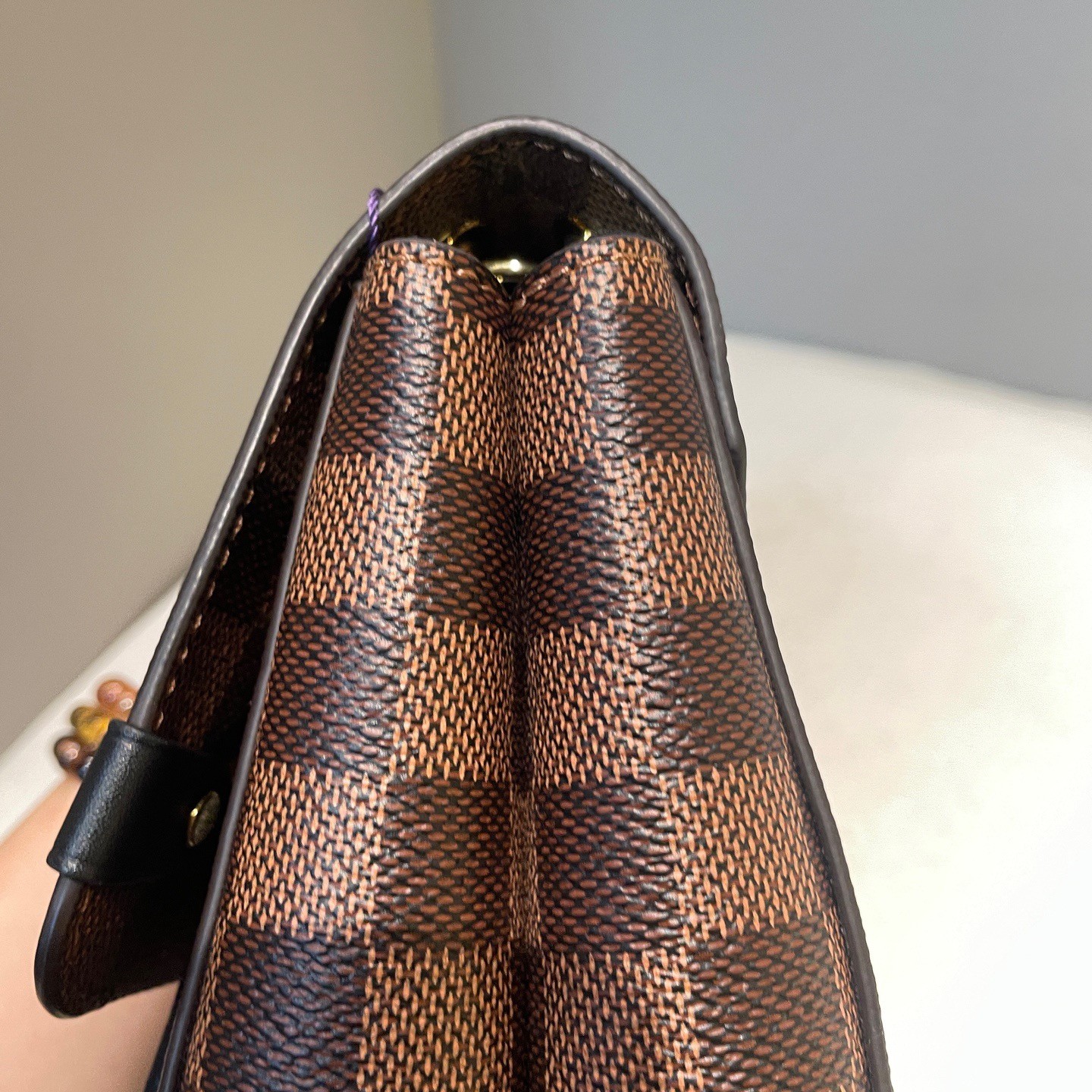 Louis Vuitton Vavin Damier Ebene Black Leather Chain Shoulder Bag