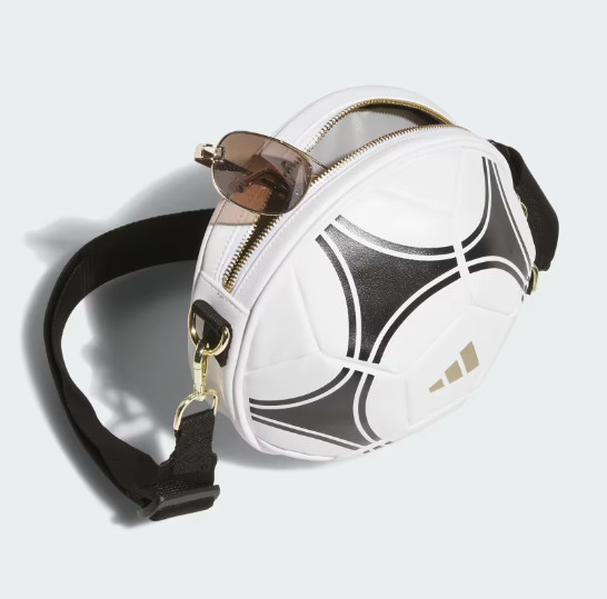 Adidas Soccer Ball Crossbody Bag White Black Gold Adjustable Strap JL4146
