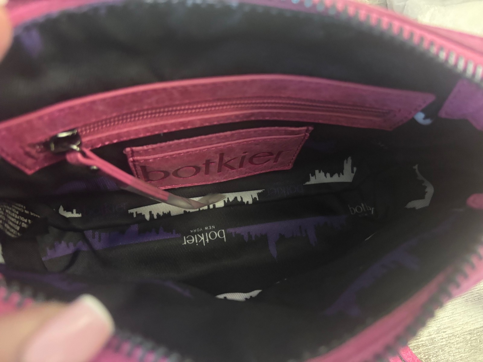 Botkier Trigger E/W Crossbody Bright Fuchsia Leather Gunmetal Hardware NWT $228