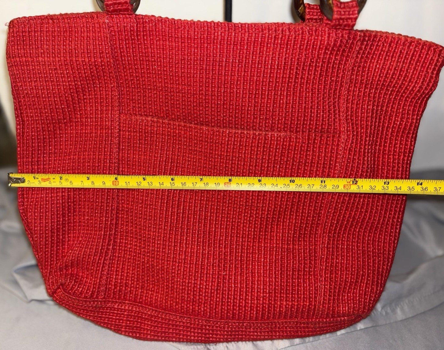 1990s David Dart Red Textured Shoulder Bag Or Tote Excellent Condition!