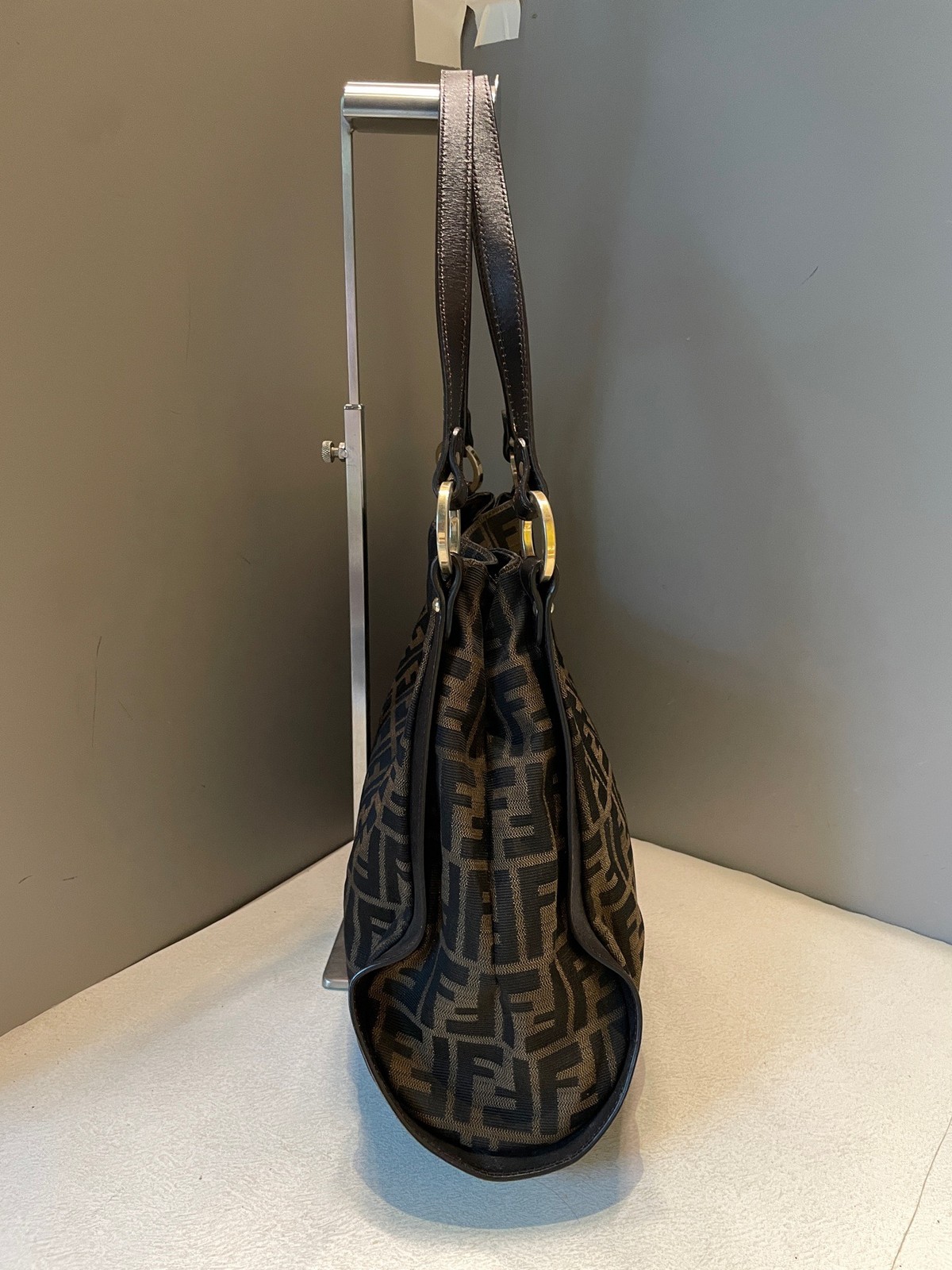 Fendi Zucca FF Canvas Brown Large Tote Bag