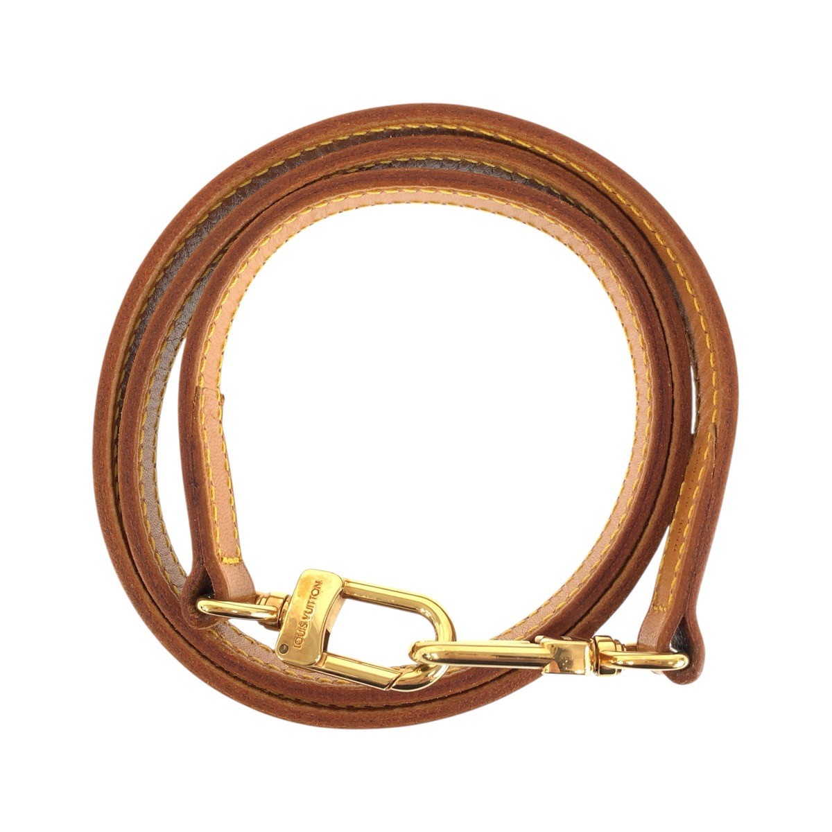 LOUIS VUITTON Nume leather Shoulder strap Beige Brown Gold Hardware leather LV