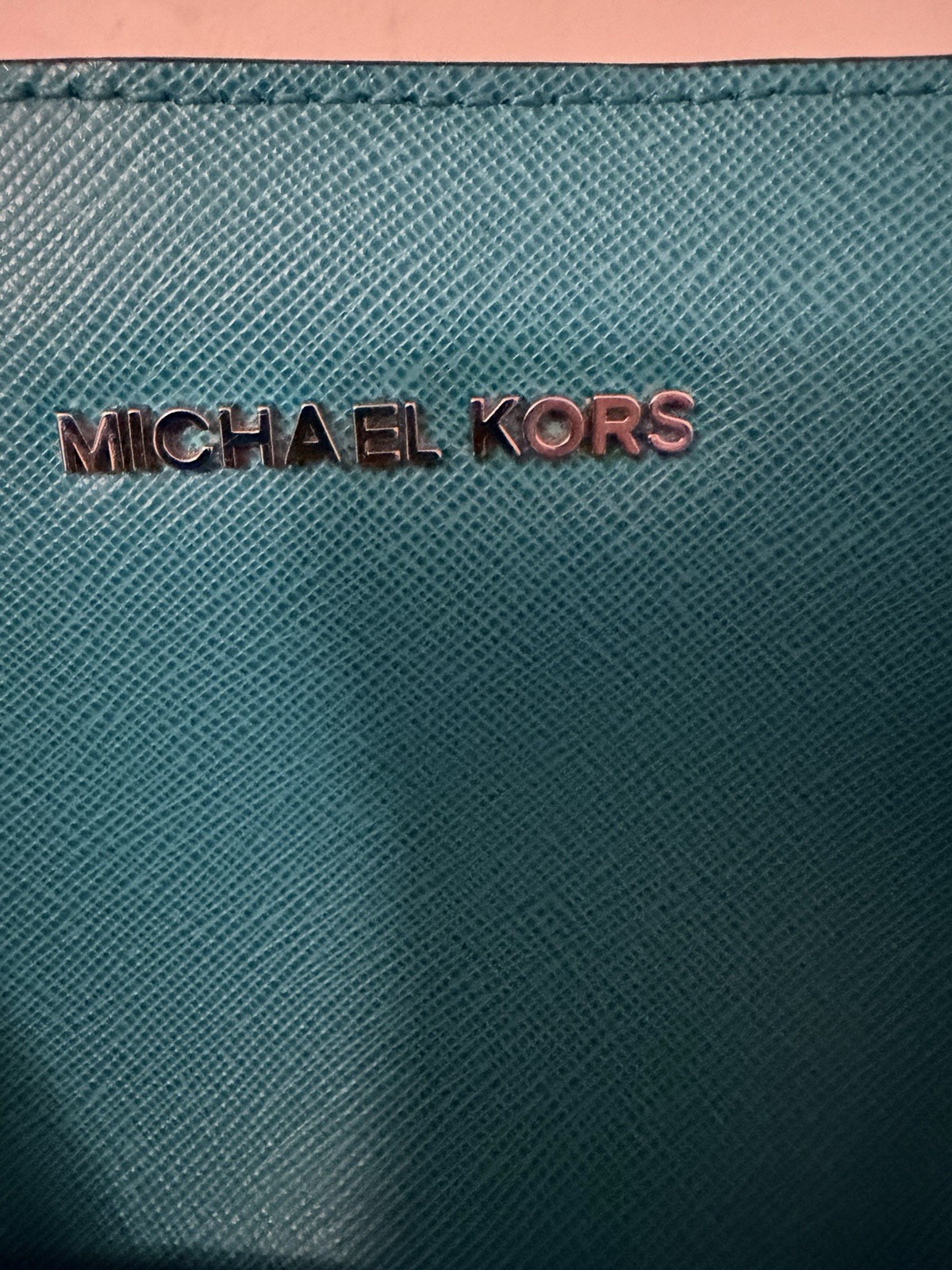 Michael Kors Jet Set Travel Saffiano Leather Tote Crossbody Bag Blue AV-1502
