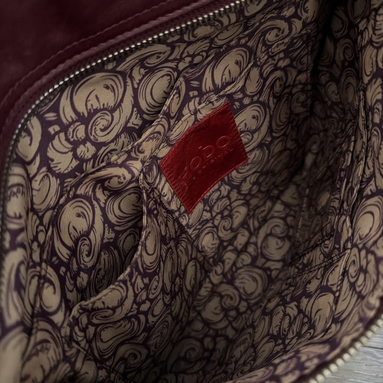 HOBO International Cranberry Leather Slim Crossbody Bag