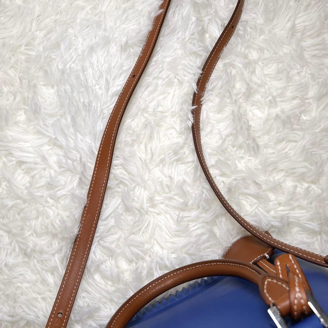Maison Margiela 5AC Mini Handbag Blue Canvas & Rubber 2Way Shoulder Bag Auth