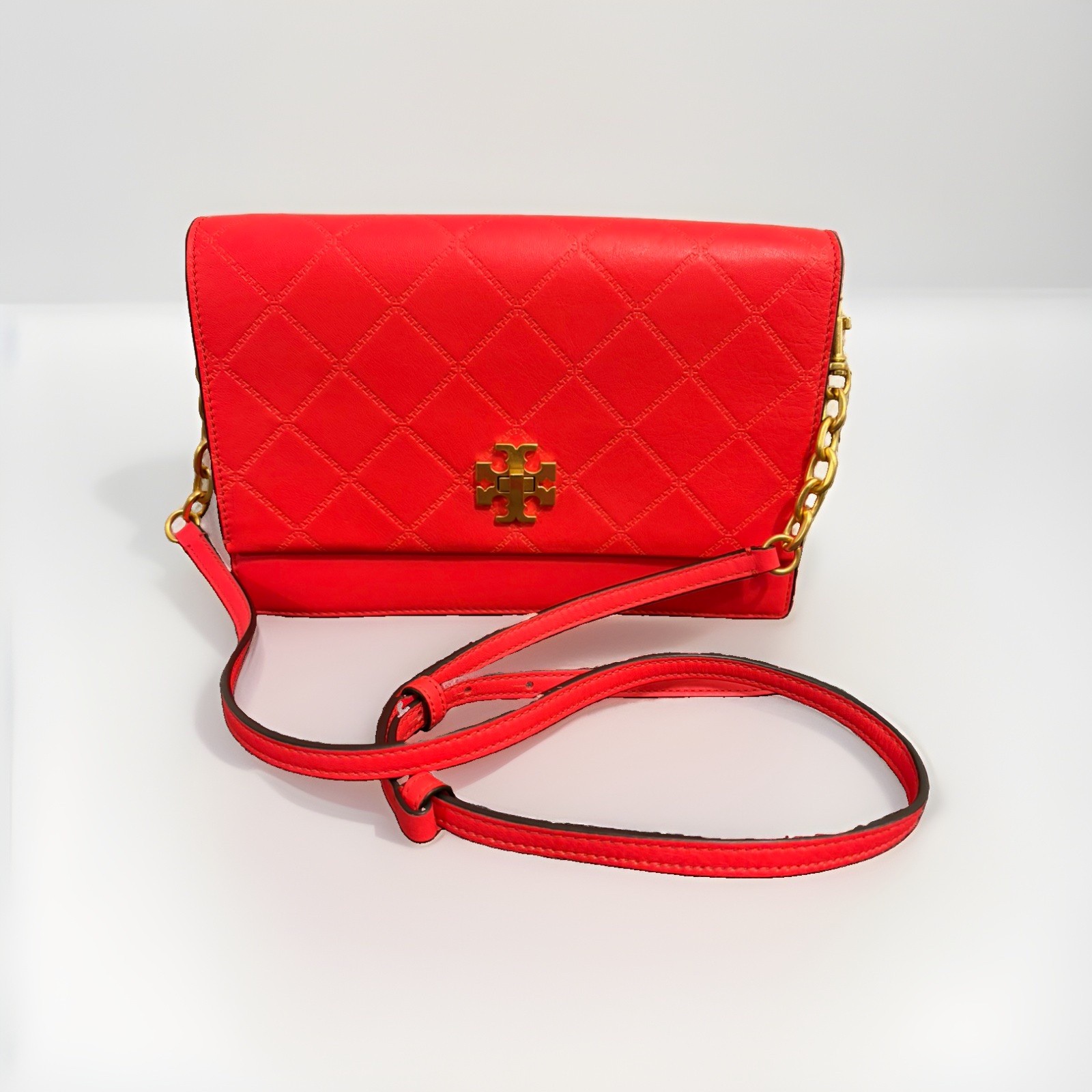 Tory Burch Georgia Convertible Crossbody (Orange Coral)