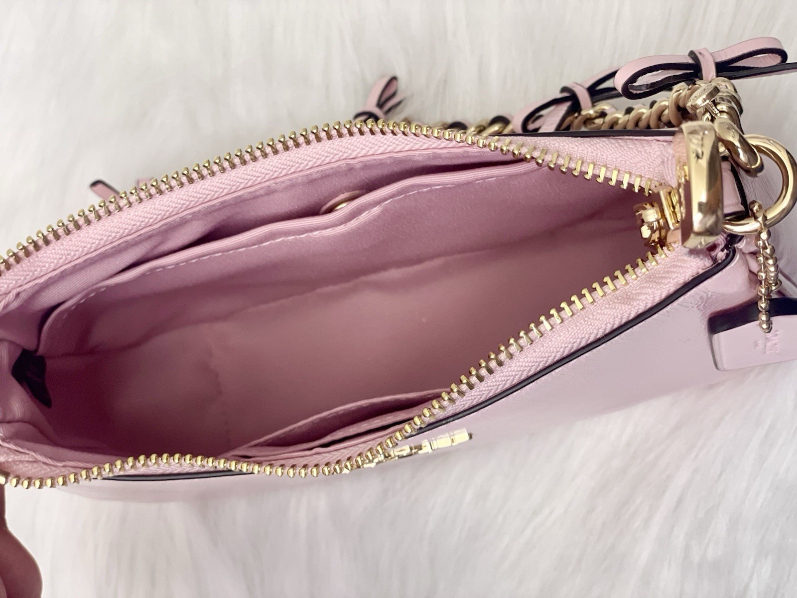 NWT Coach Teri Mini Crossbody Bag With Bows CDW68 In Soft Pink