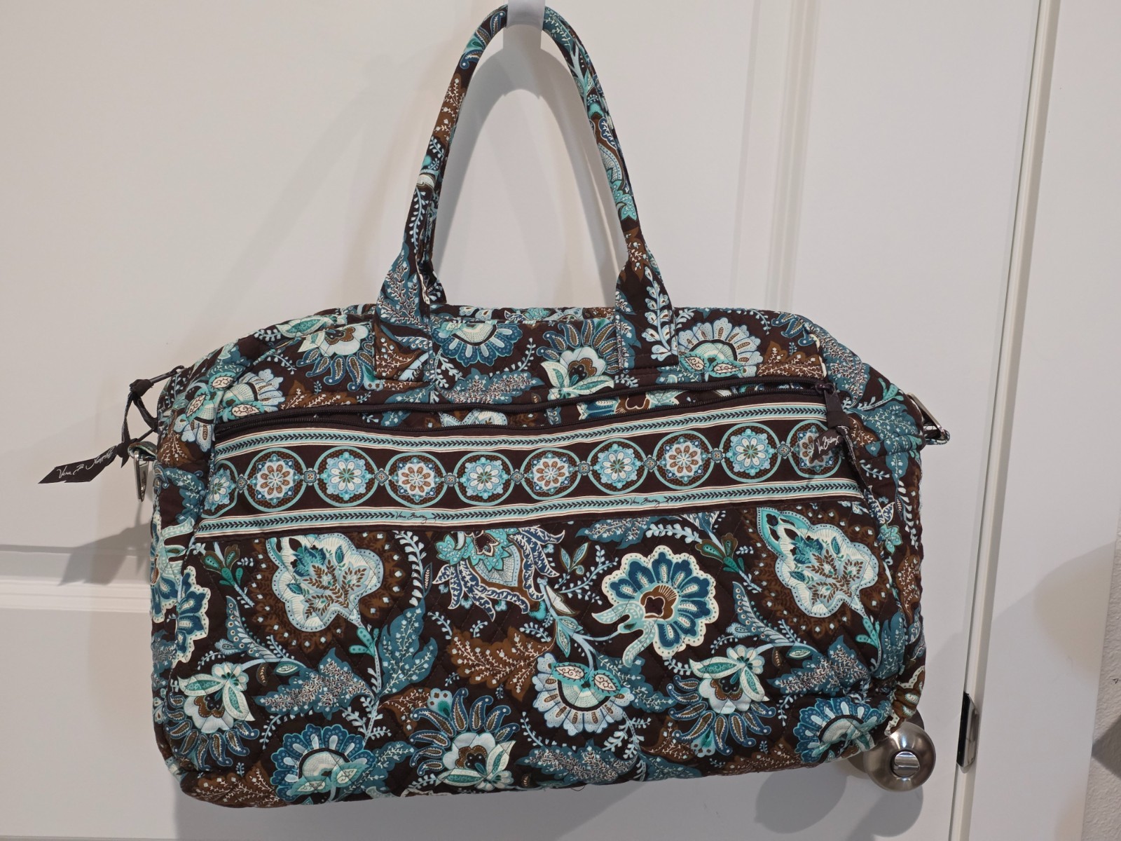 Vera Bradley Overnight Bag in Rare Java Blue-Outstanding Condition!