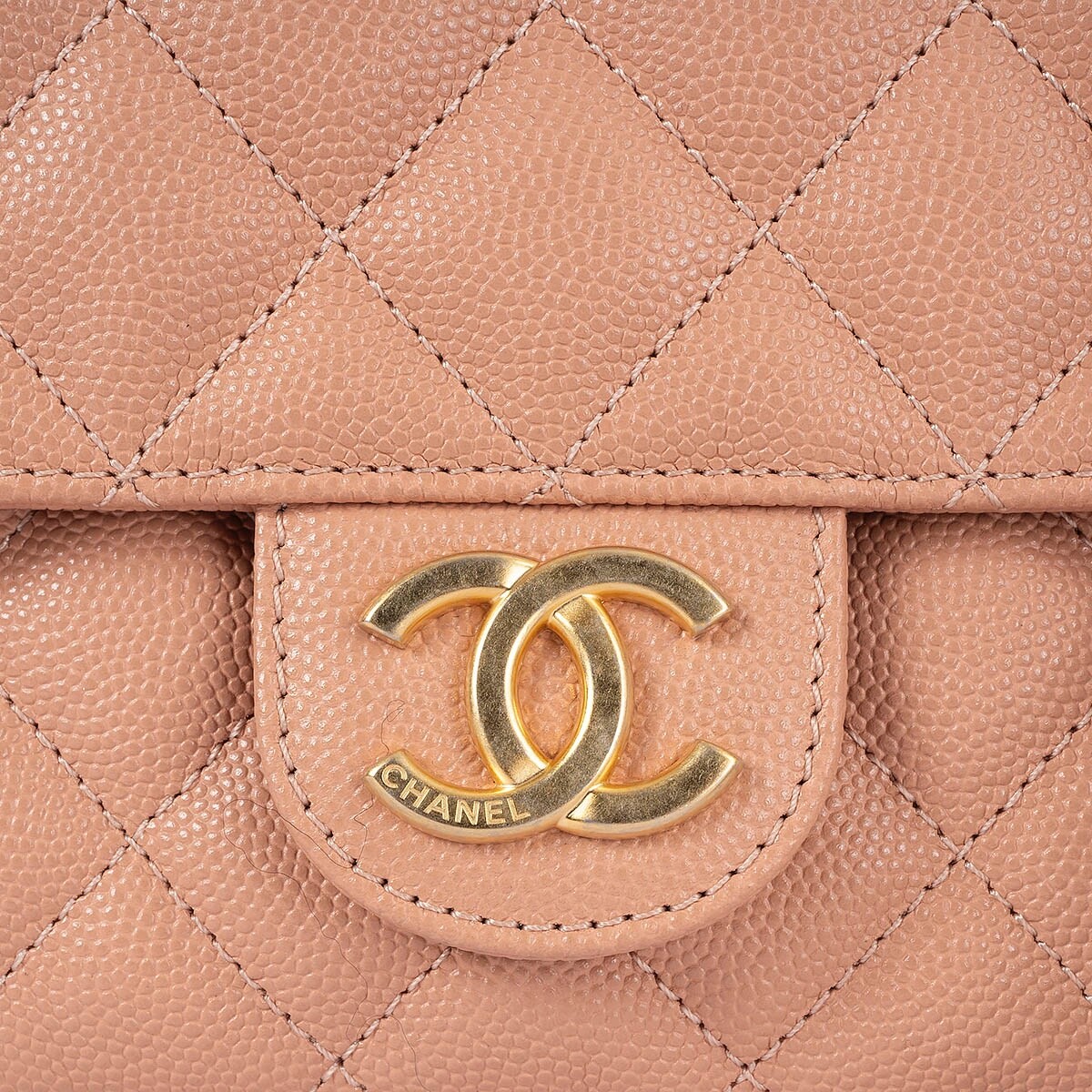 68639 auth CHANEL beige peach leather 2023 23P SMALL WAVY Hobo Bag NM375