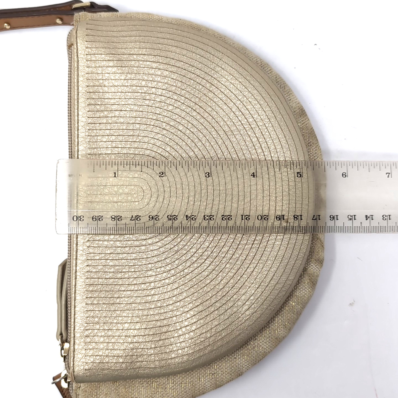 Stella & Dot Sidekick Convertible Crossbody / Belt Bag Gold Faux Leather/Fabric