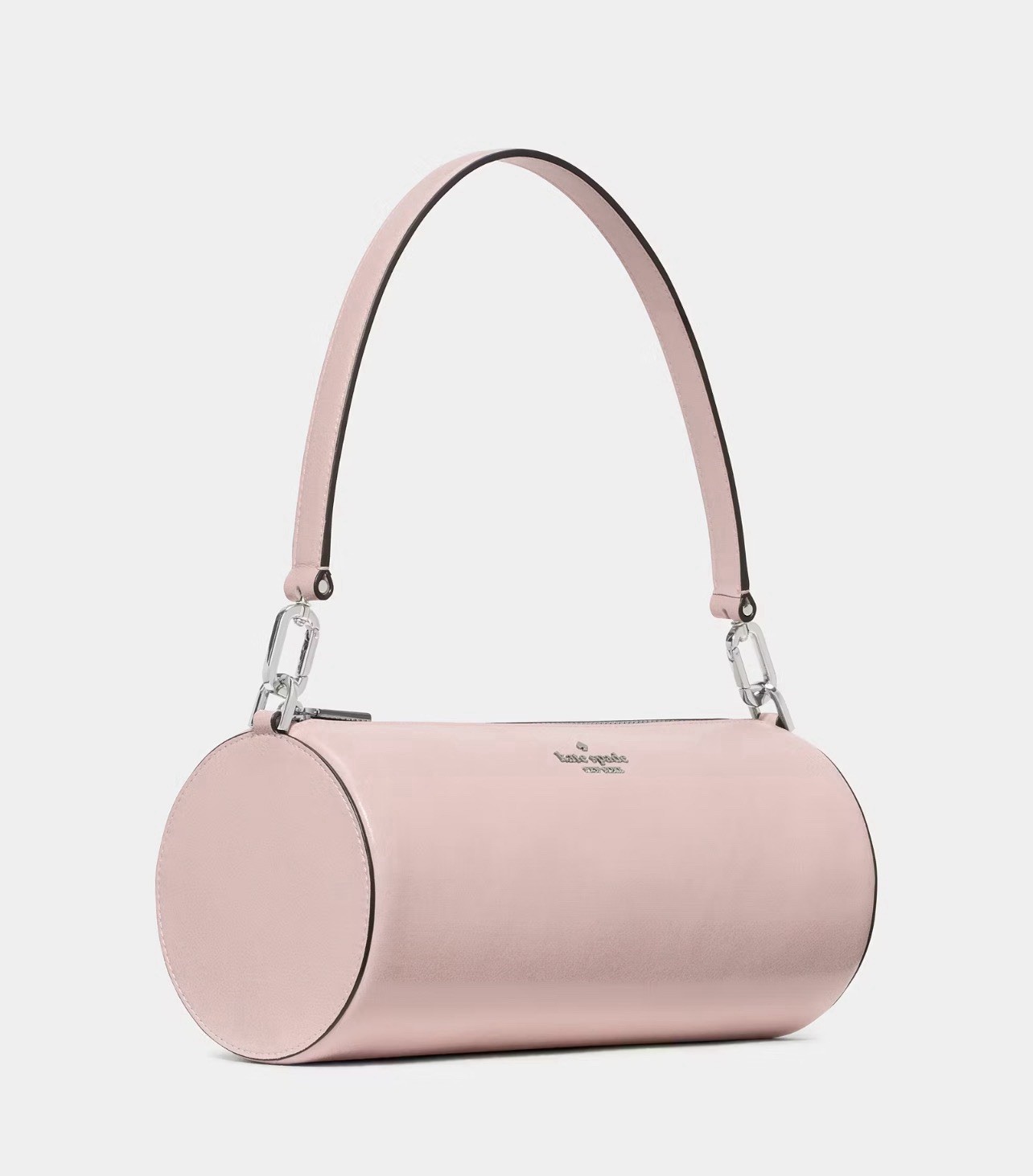 New KATE SPADE Cylinder Roulette Glazed Leather Medium Shoulder Bag – Tutu Pink