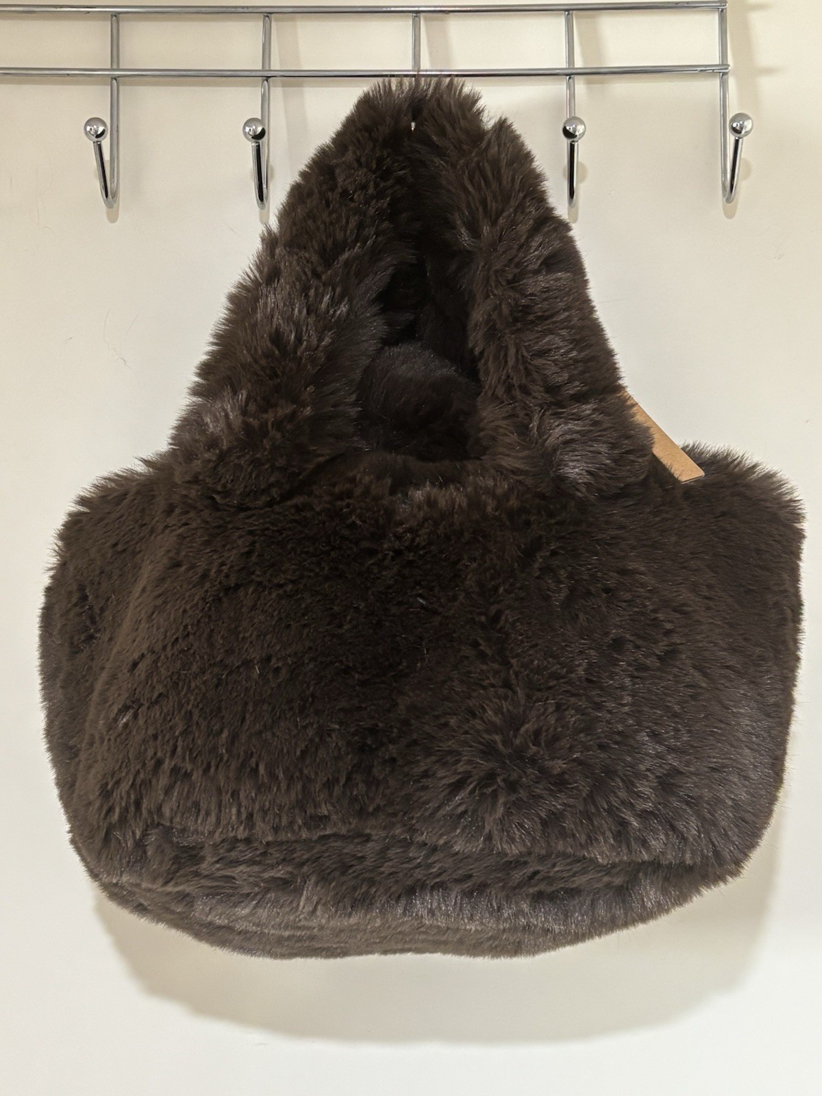 SKIMS Faux Fur Tote Bag – Espresso (Brown) Womens Mini Tote – NICE
