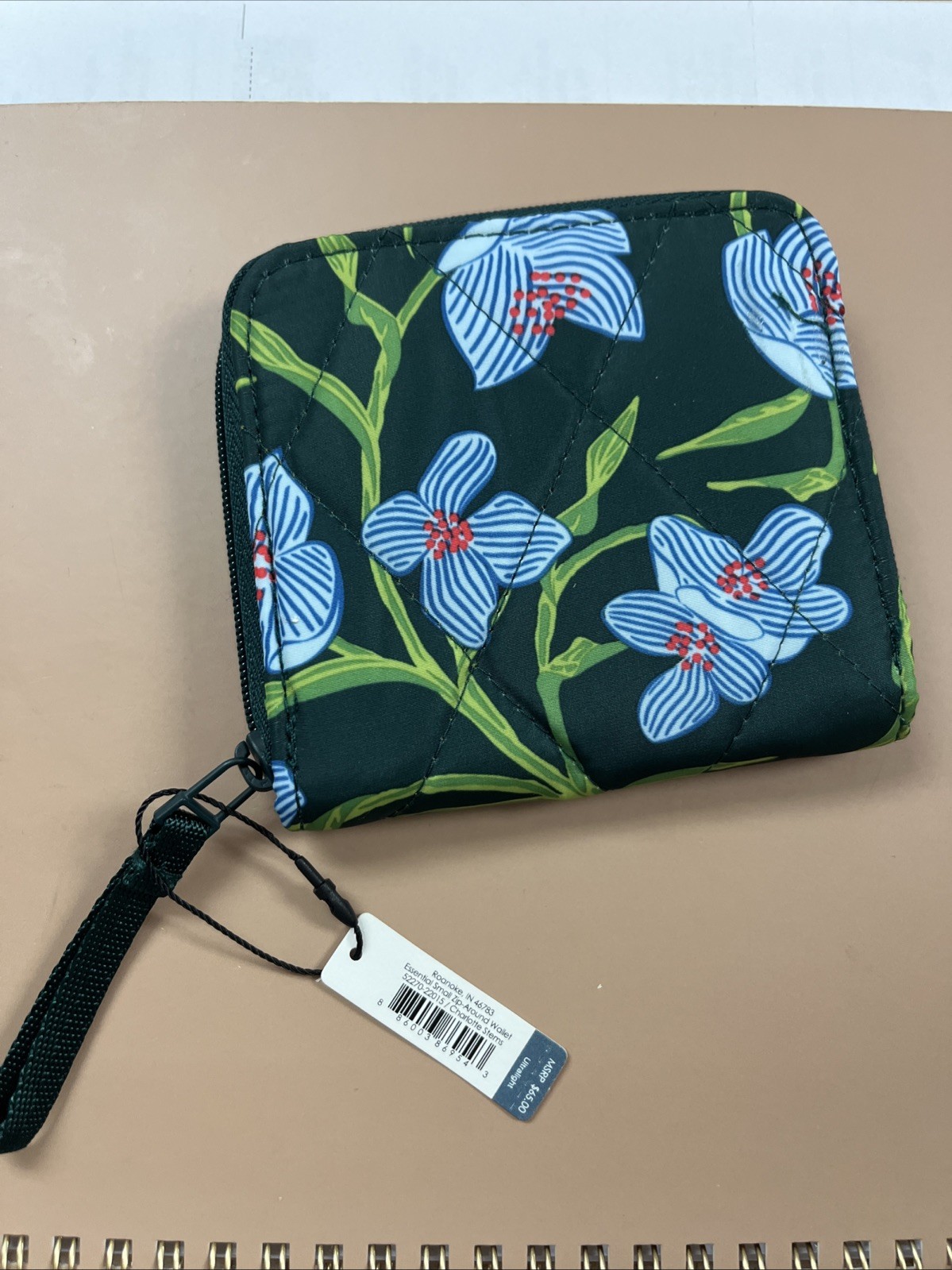 Vera Bradley Essential Small Zip around Wallet Charlotte Stems $55