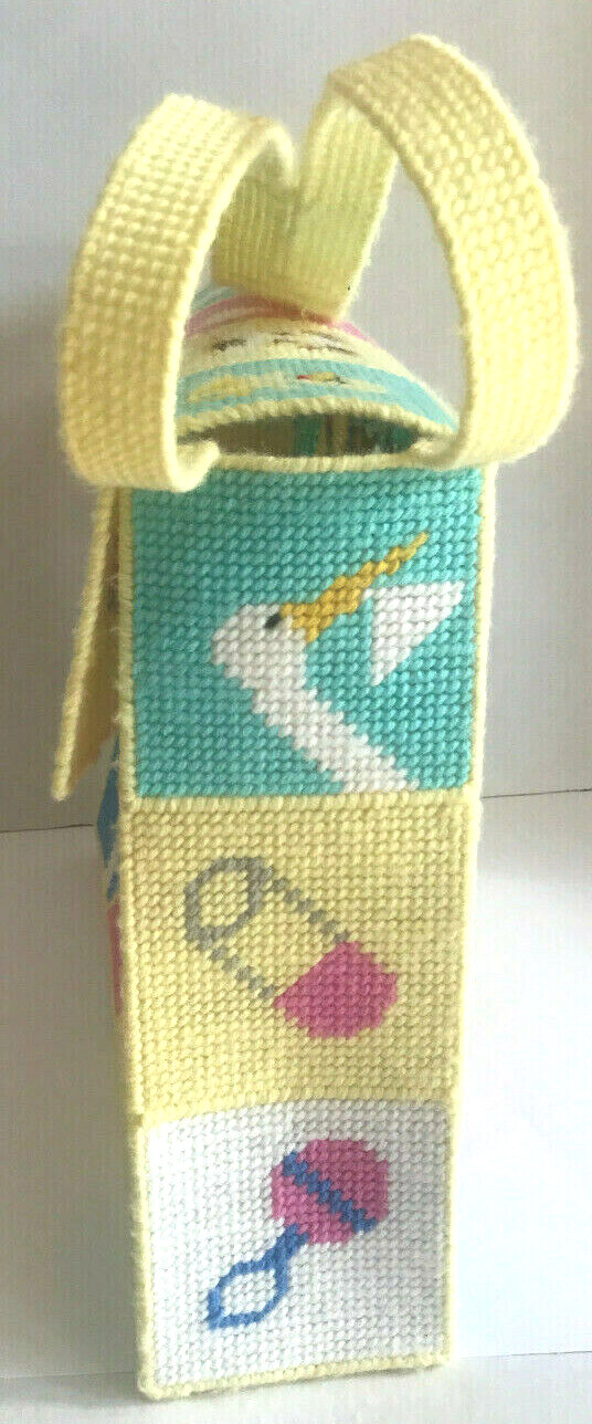 Specially Hand Made By Jane Tote Baby Bag Cross Stitch Plastic Canvas Handmade