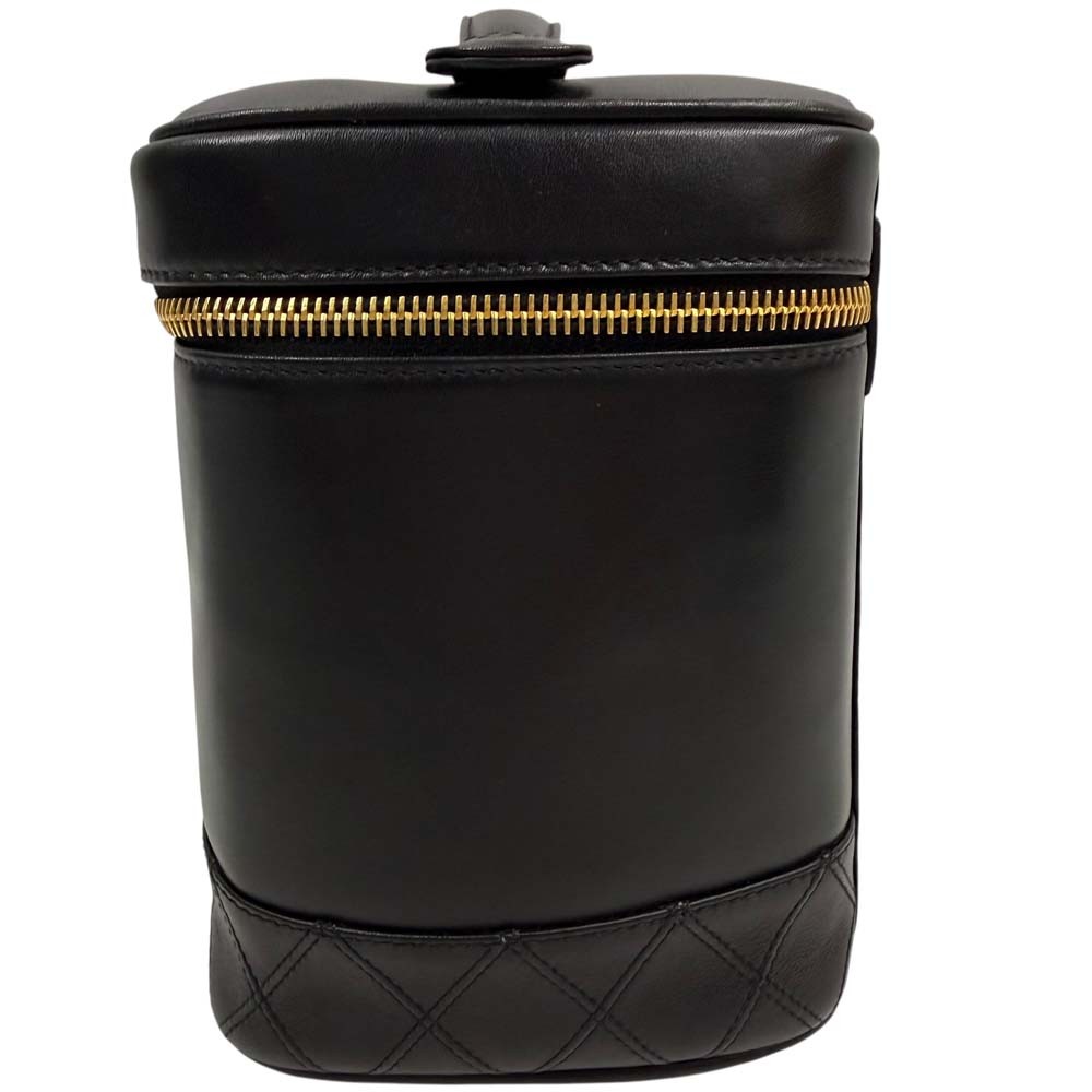 Chanel Bicolore Vanity Bag A01619 Lambskin Leather Black Women’s #KNB1397
