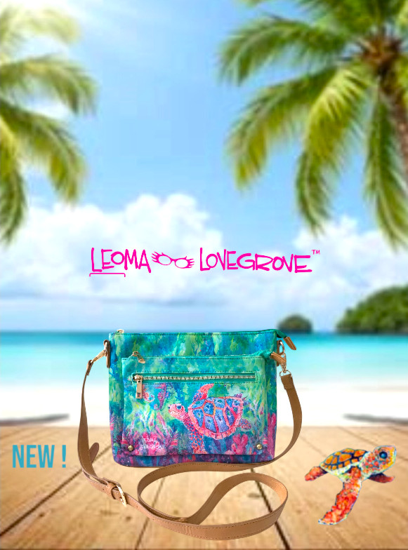 Leoma Lovegrove Ocean Turtle Shoulder Bag Crossbody Purse Faux Leather NWOT