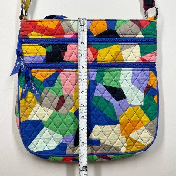 Vera Bradley Pop Art Geometric Print Crossbody Shoulder Bag Triple Zipper Artsy